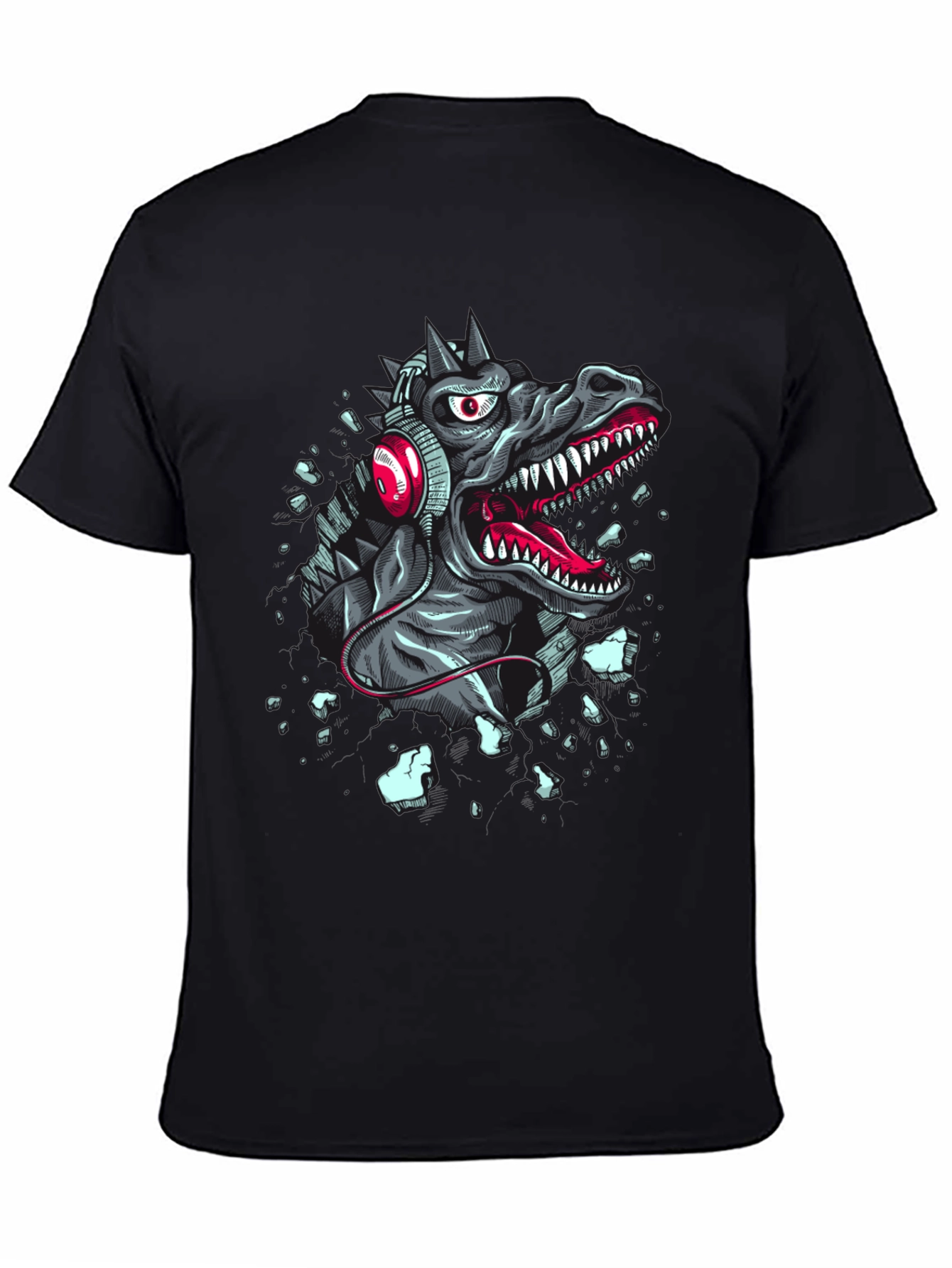Dinosaur Headphones Graphic T-Shirt