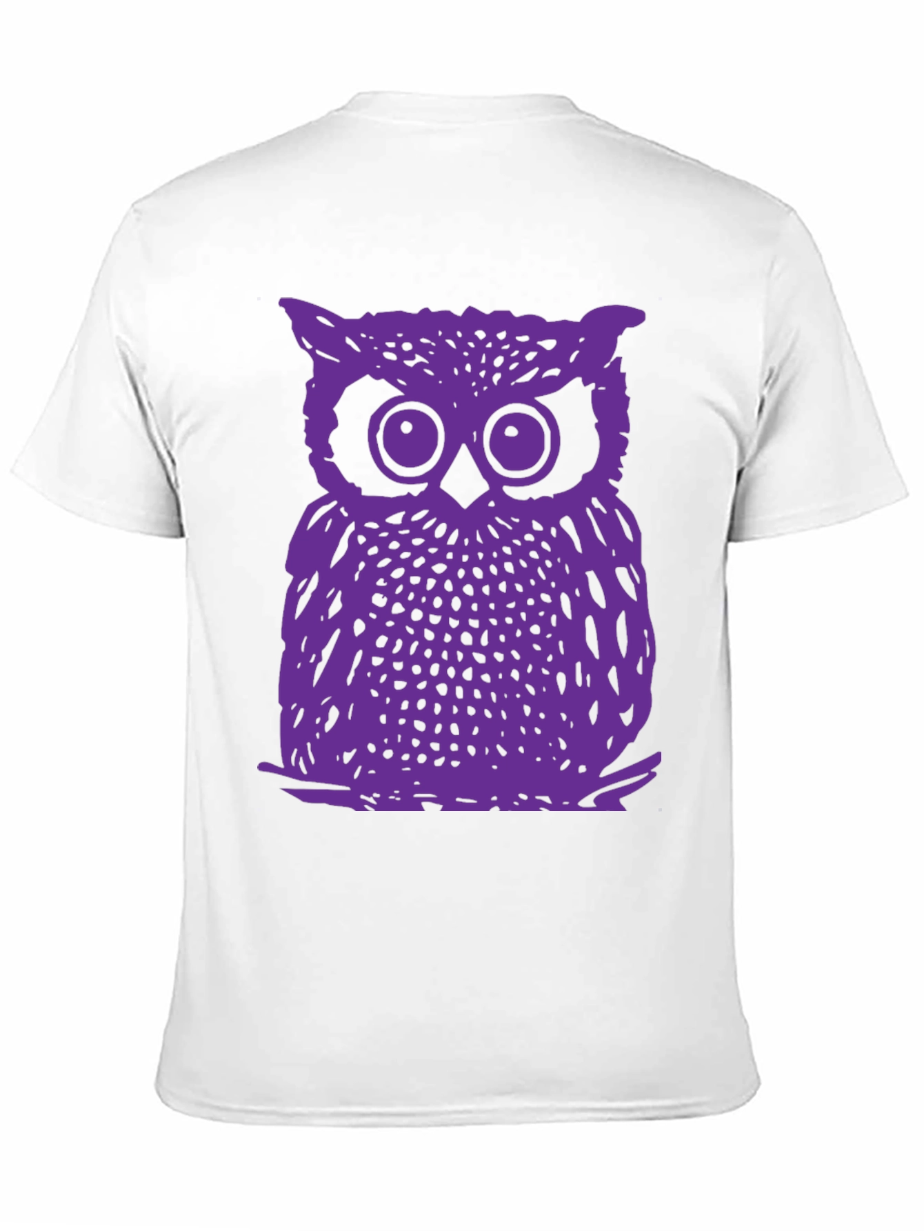 Purple Owl Graphic T-Shirt - Classic Crew Neck