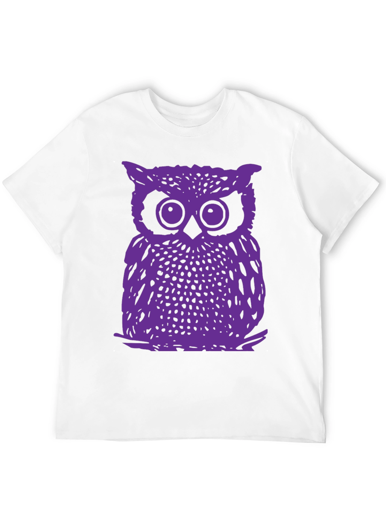 Purple Owl Graphic T-Shirt - Classic Crew Neck