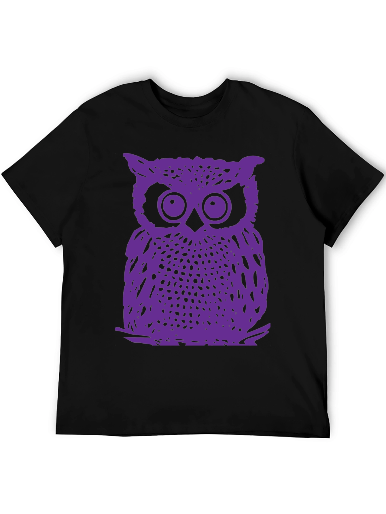 Purple Owl Graphic T-Shirt - Classic Crew Neck