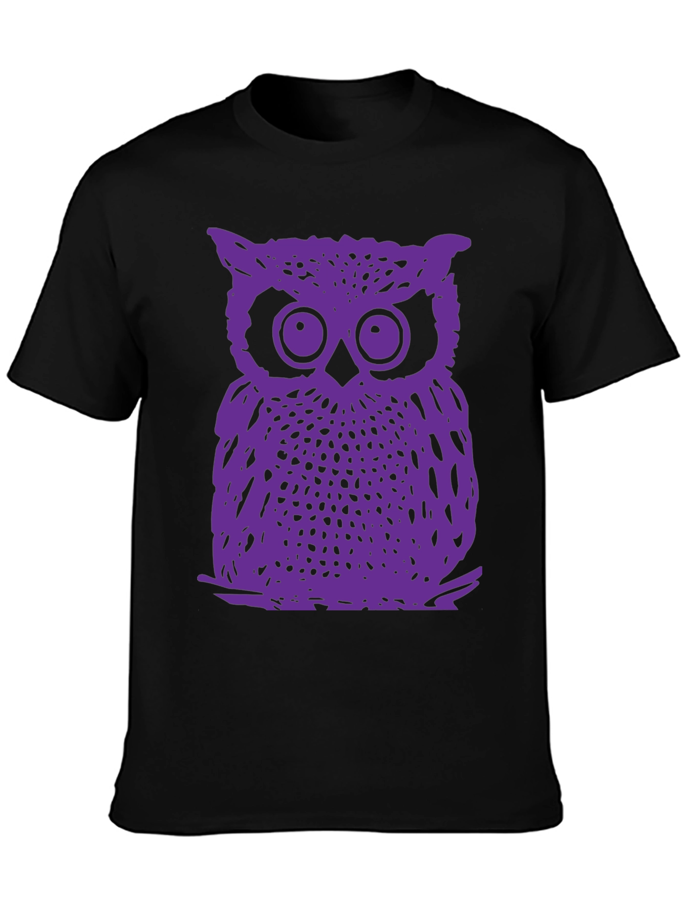 Purple Owl Graphic T-Shirt - Classic Crew Neck