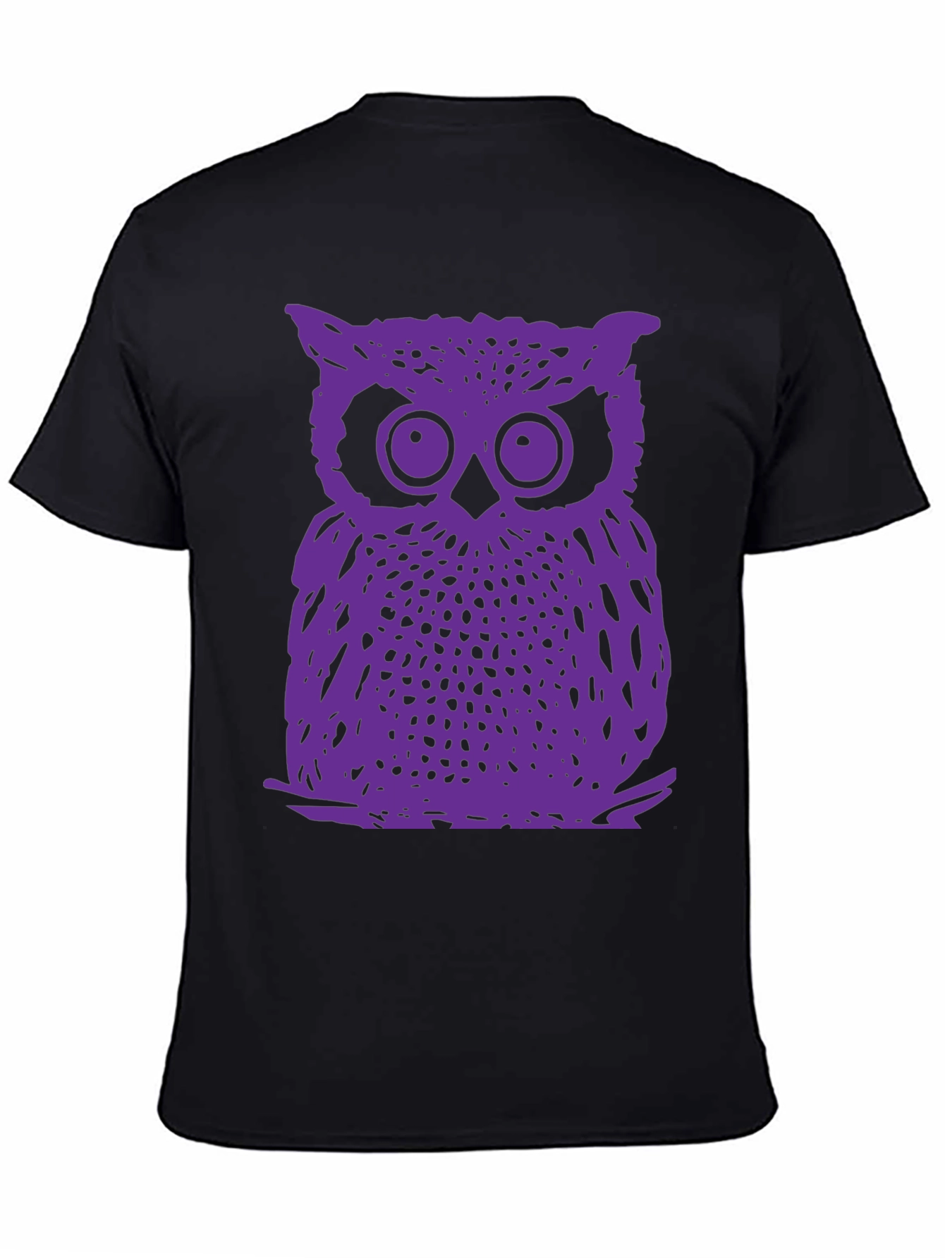 Purple Owl Graphic T-Shirt - Classic Crew Neck