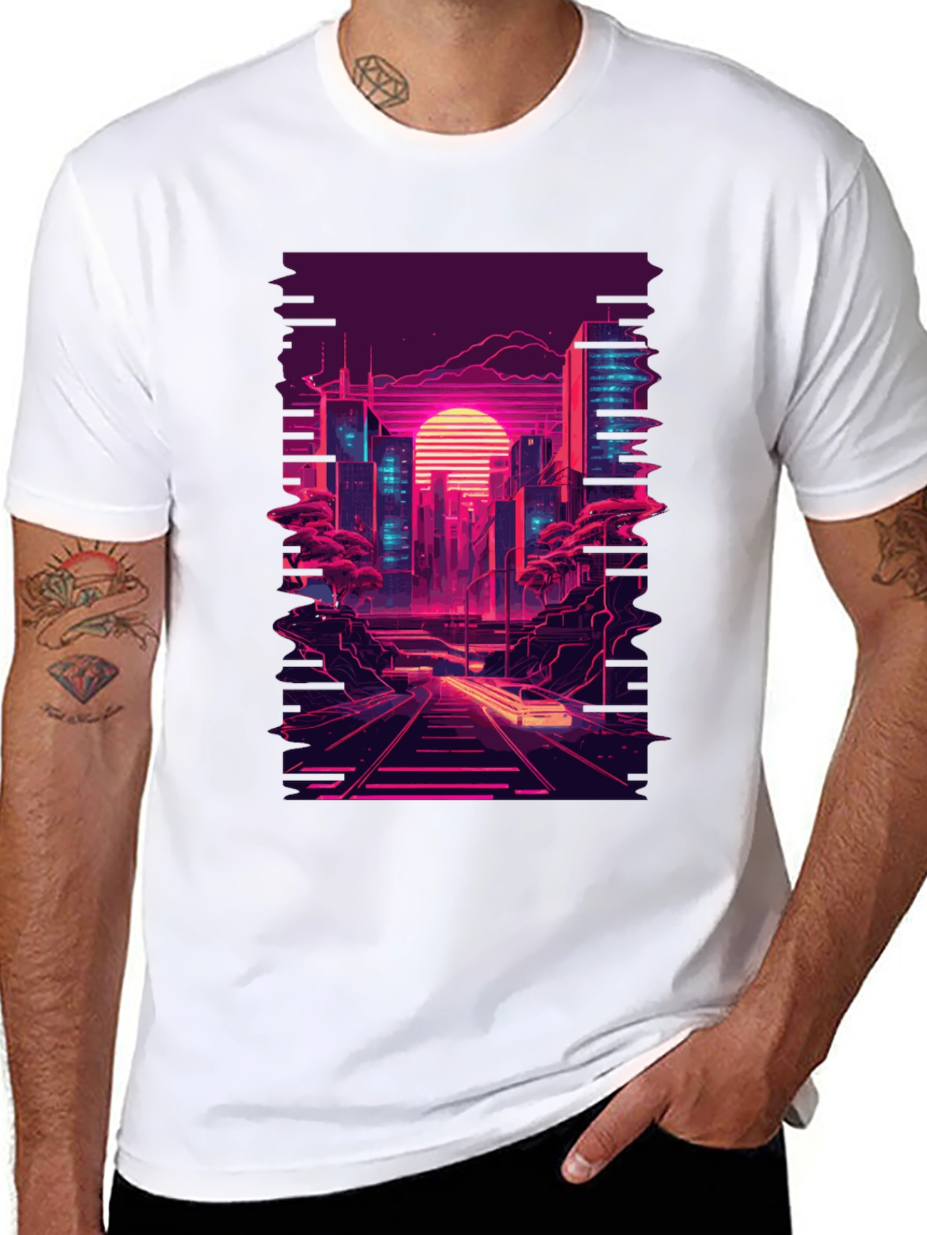 Retro Cityscape Graphic T-Shirt