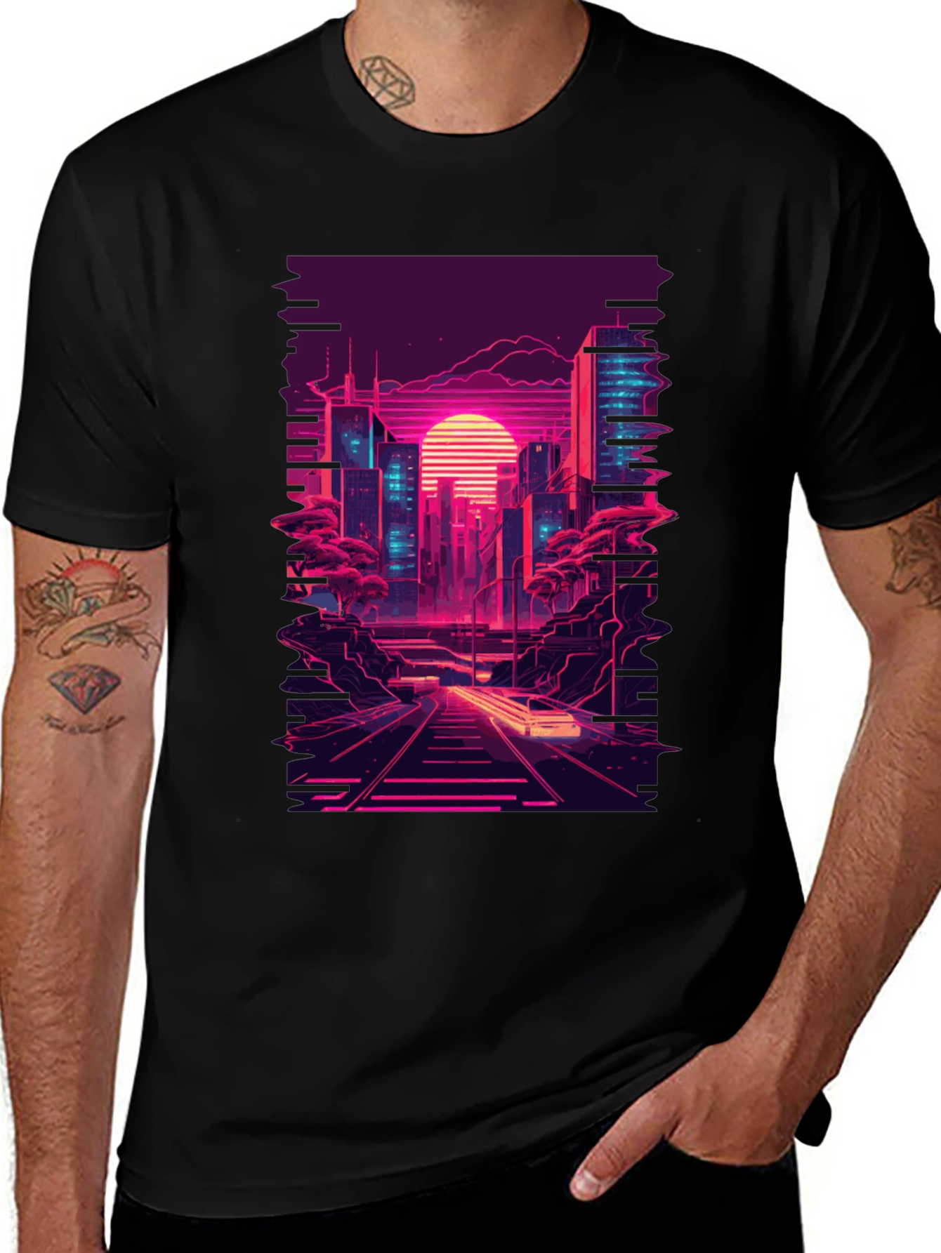 Retro Cityscape Graphic T-Shirt