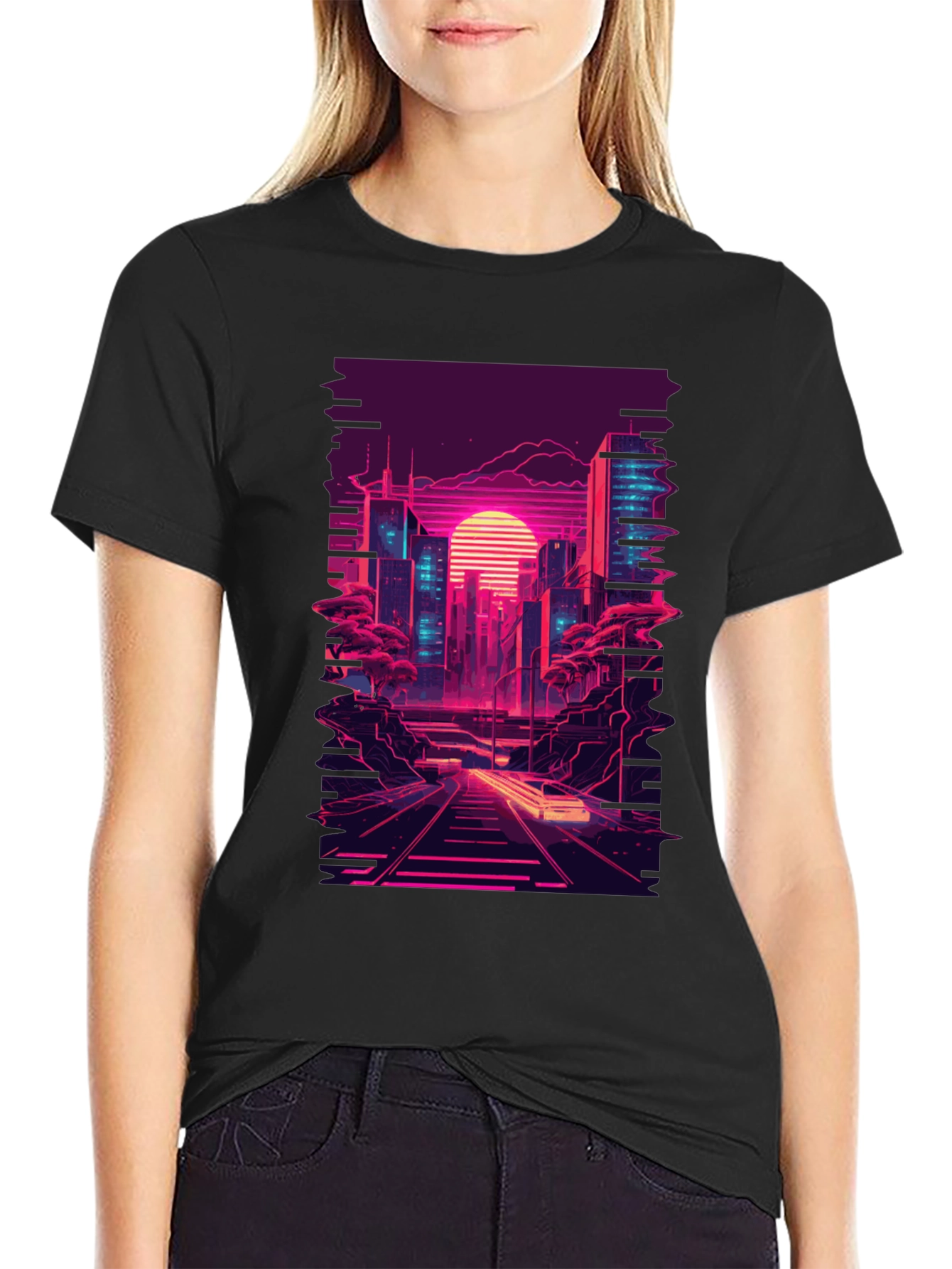 Retro Cityscape Graphic T-Shirt