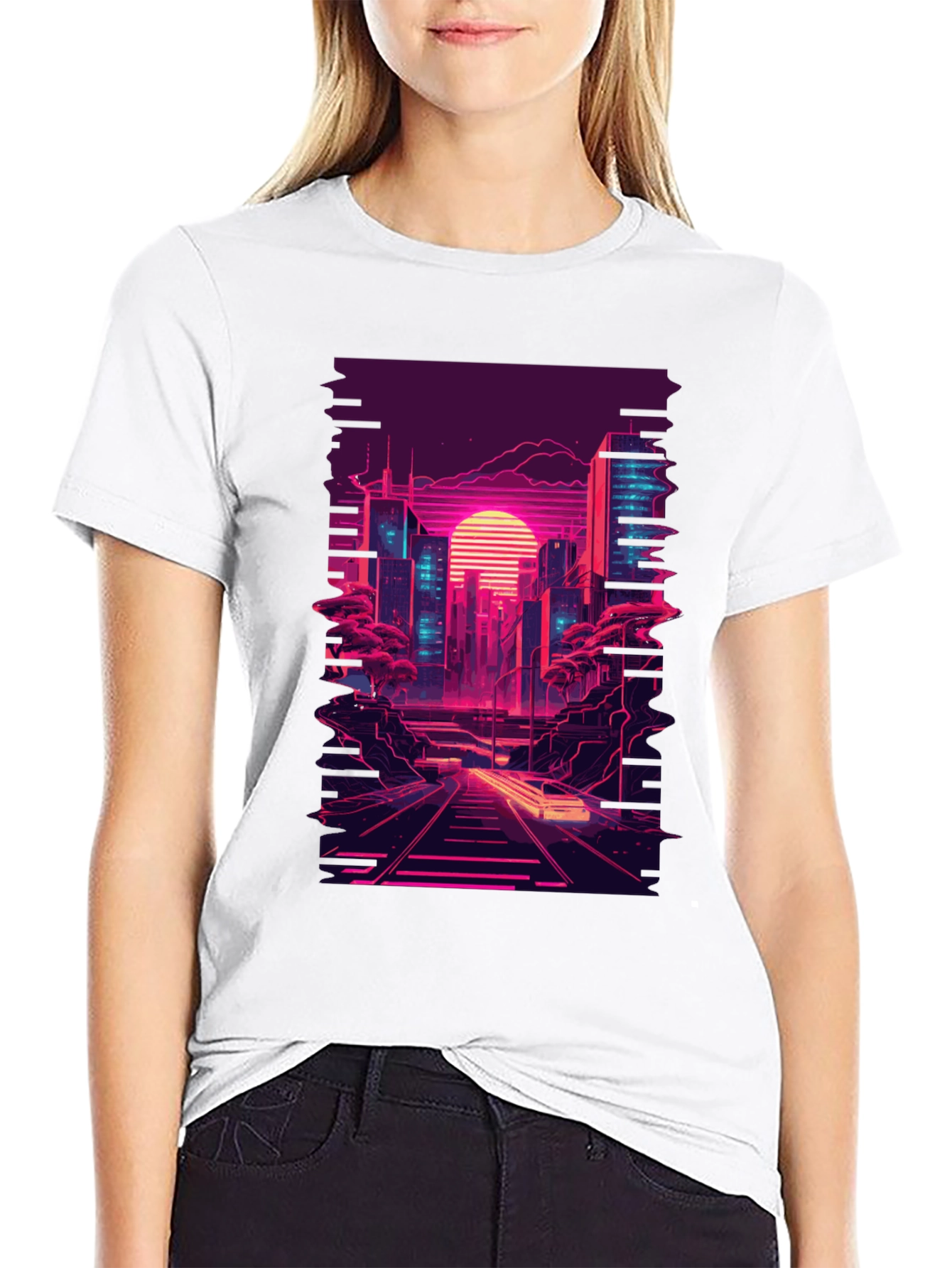 Retro Cityscape Graphic T-Shirt