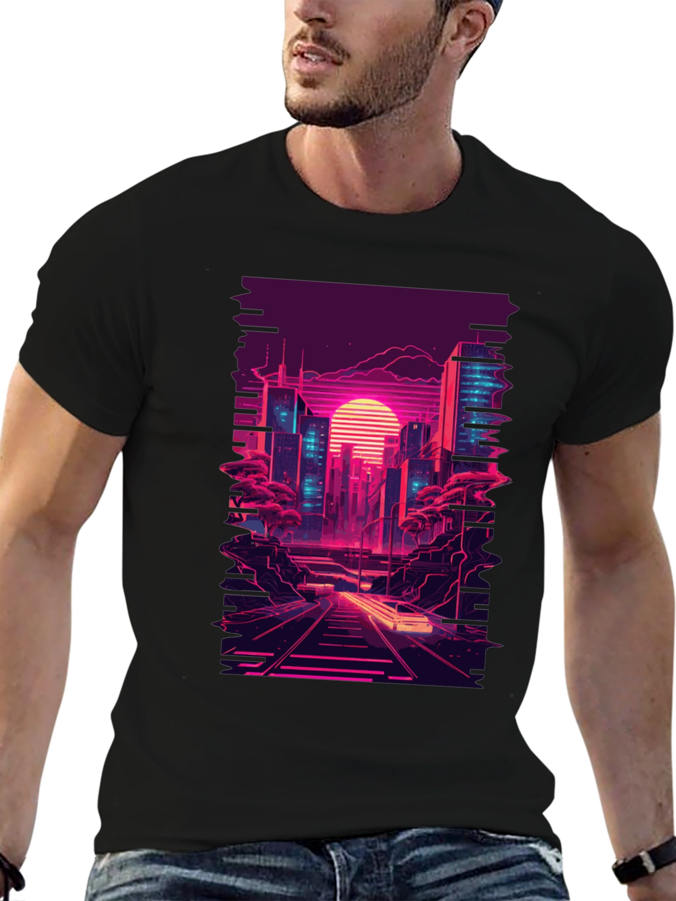 Retro Cityscape Graphic T-Shirt