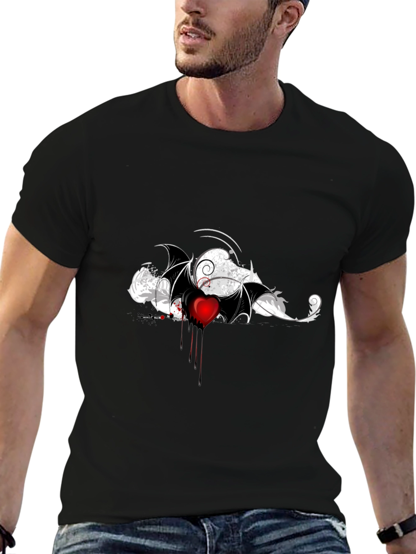 Bleeding Heart Bat Wing Graphic Tee