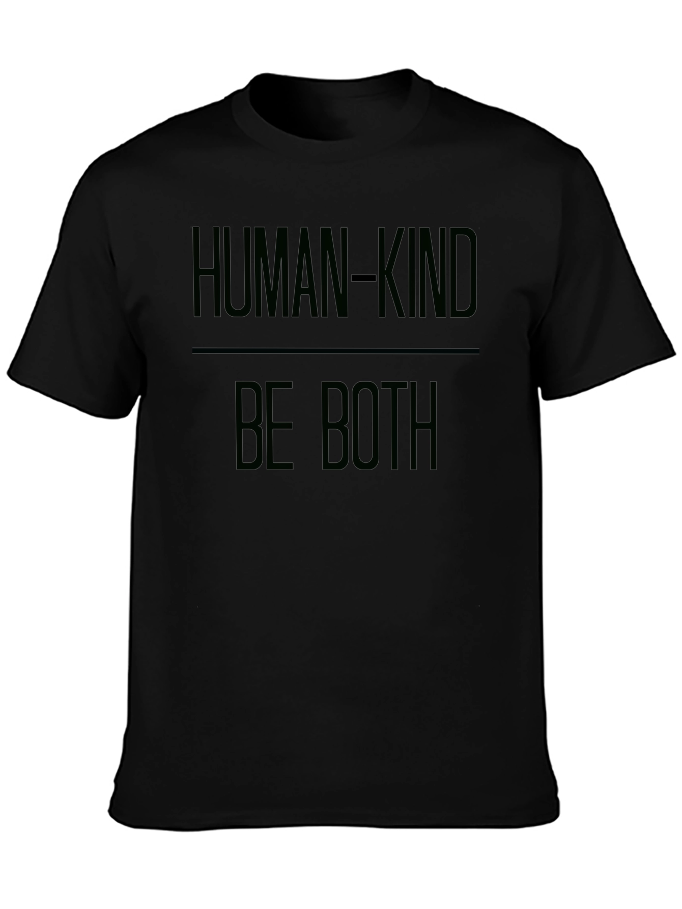 Human-Kind Be Both Black Graphic Tee