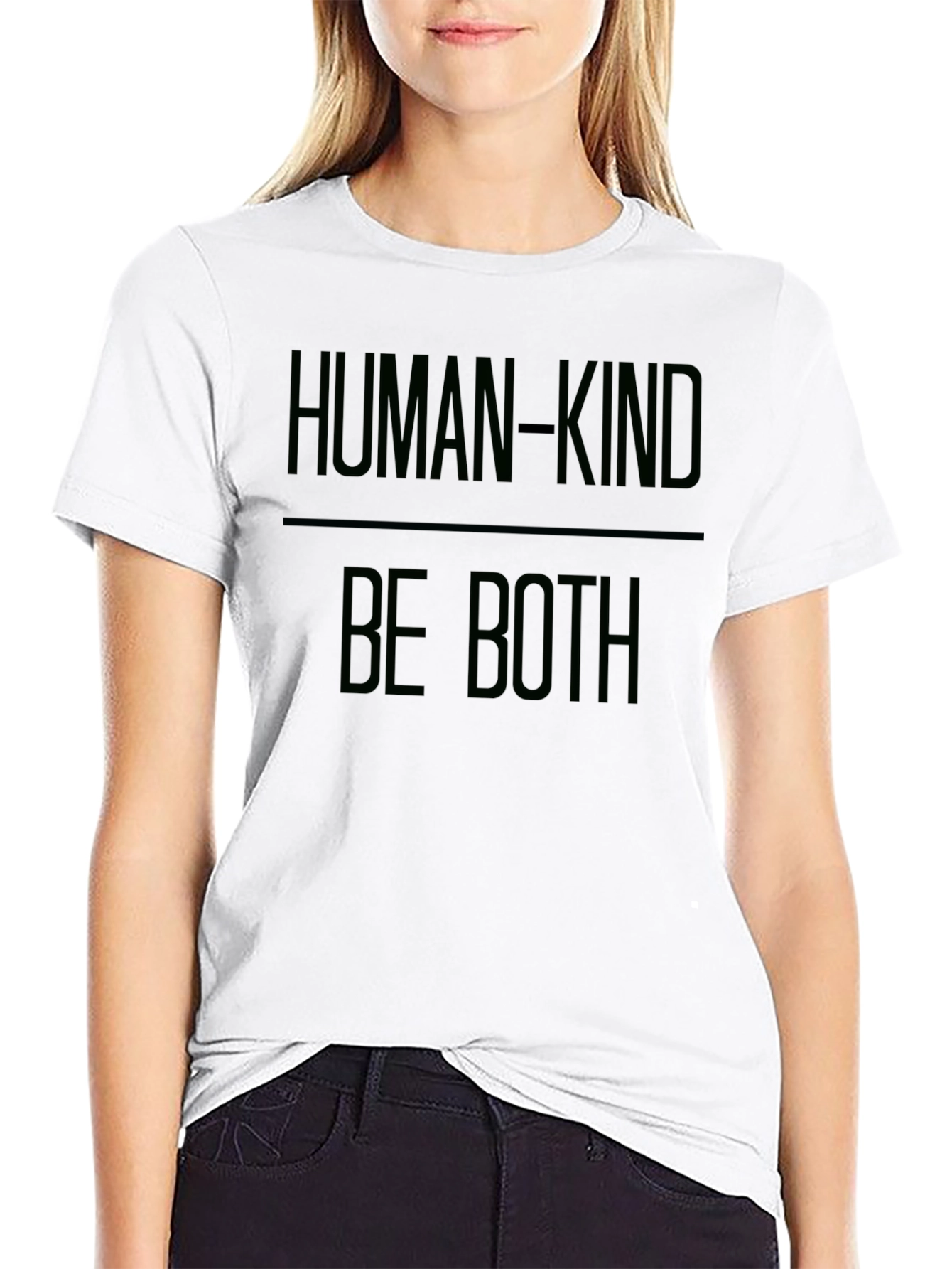 Human-Kind Be Both Black Graphic Tee