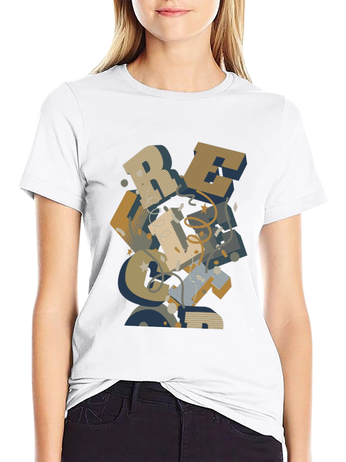 Abstract Lettering Black Graphic Tee