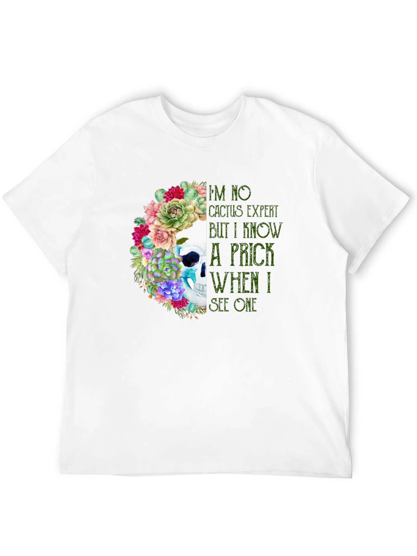 Cactus Expert Skull Graphic T-Shirt