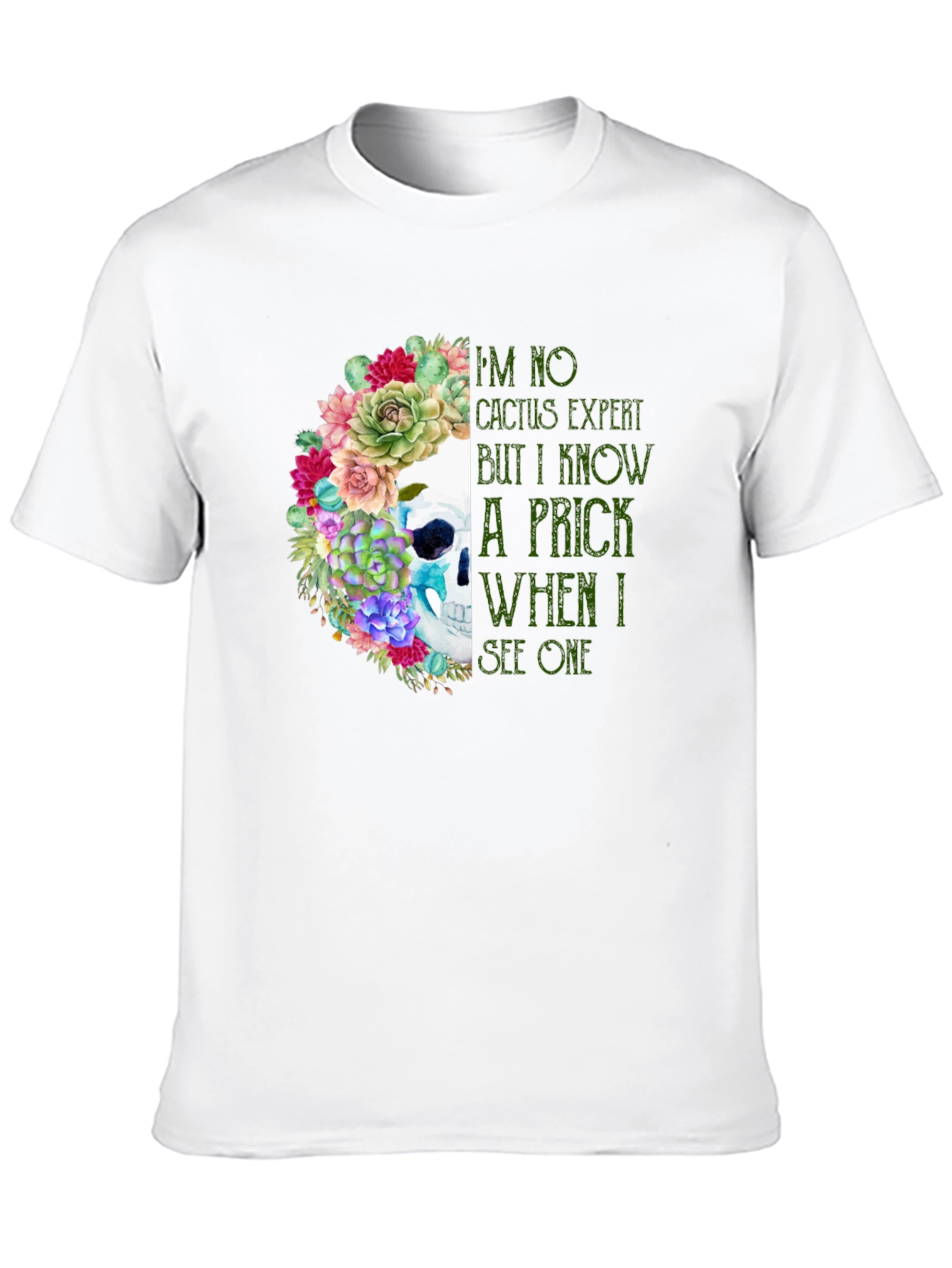 Cactus Expert Skull Graphic T-Shirt
