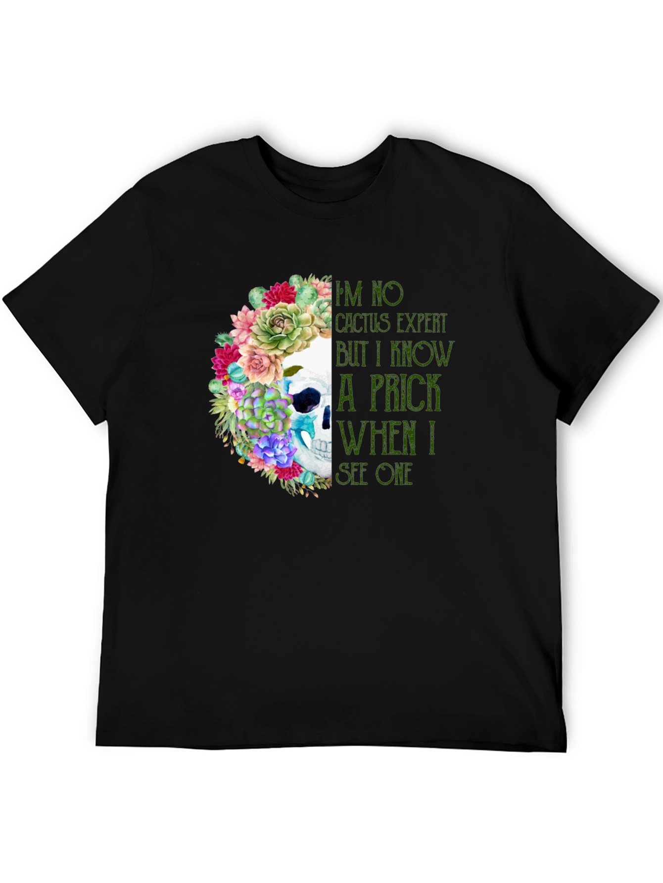 Cactus Expert Skull Graphic T-Shirt