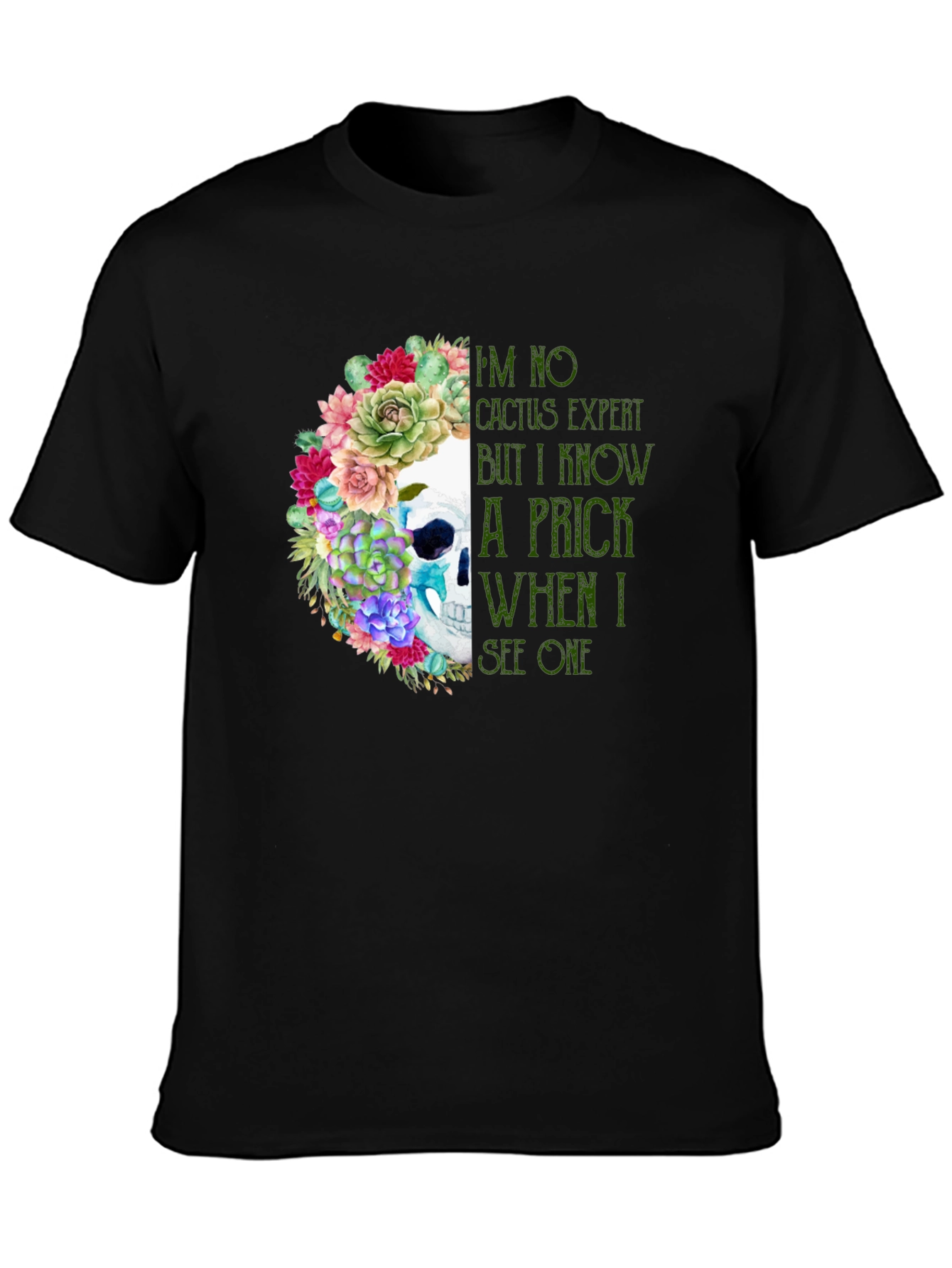 Cactus Expert Skull Graphic T-Shirt