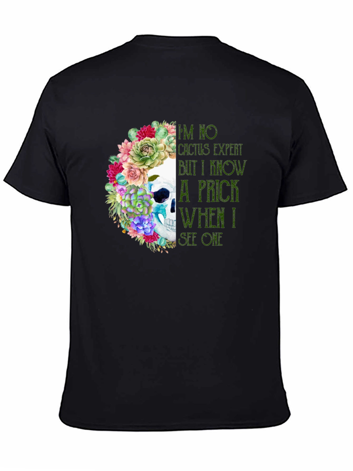 Cactus Expert Skull Graphic T-Shirt
