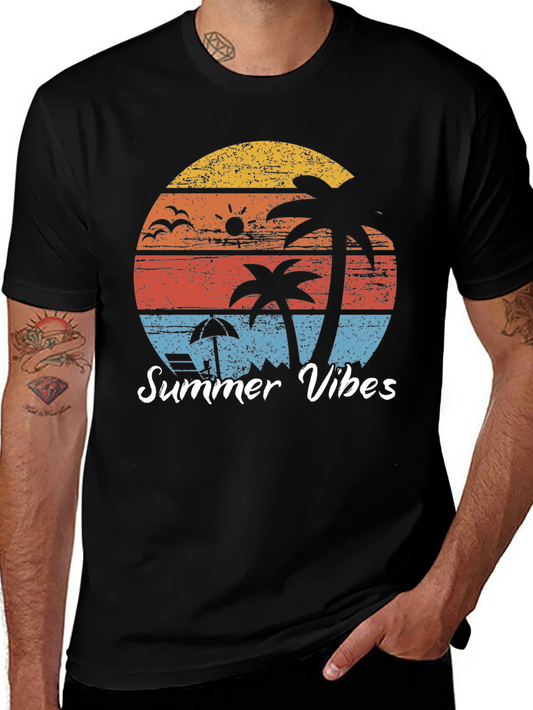 Summer Vibes Graphic Tee - Retro Beach Design