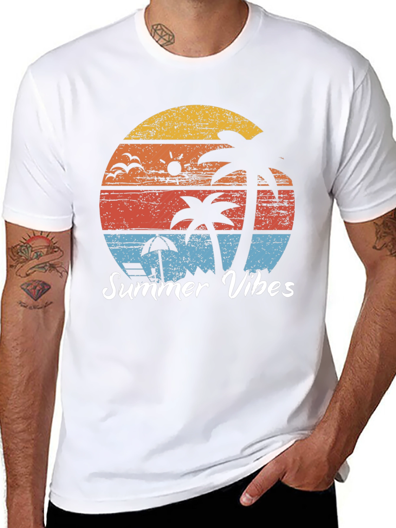 Summer Vibes Graphic Tee - Retro Beach Design