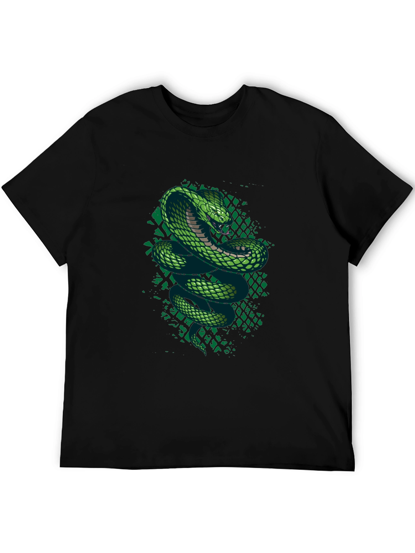 Green Cobra Graphic T-Shirt - Mens Black Tee