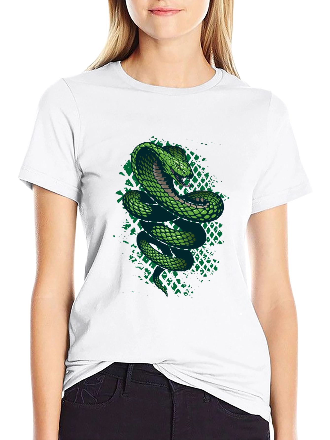 Green Cobra Graphic T-Shirt - Mens Black Tee