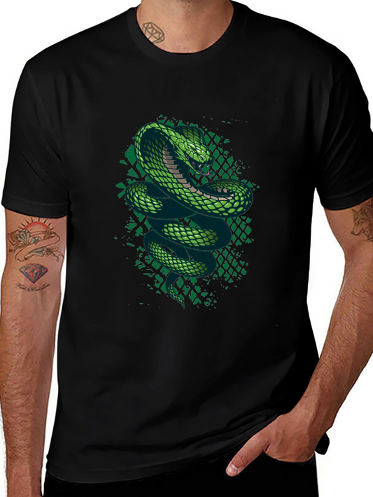 Green Cobra Graphic T-Shirt - Mens Black Tee