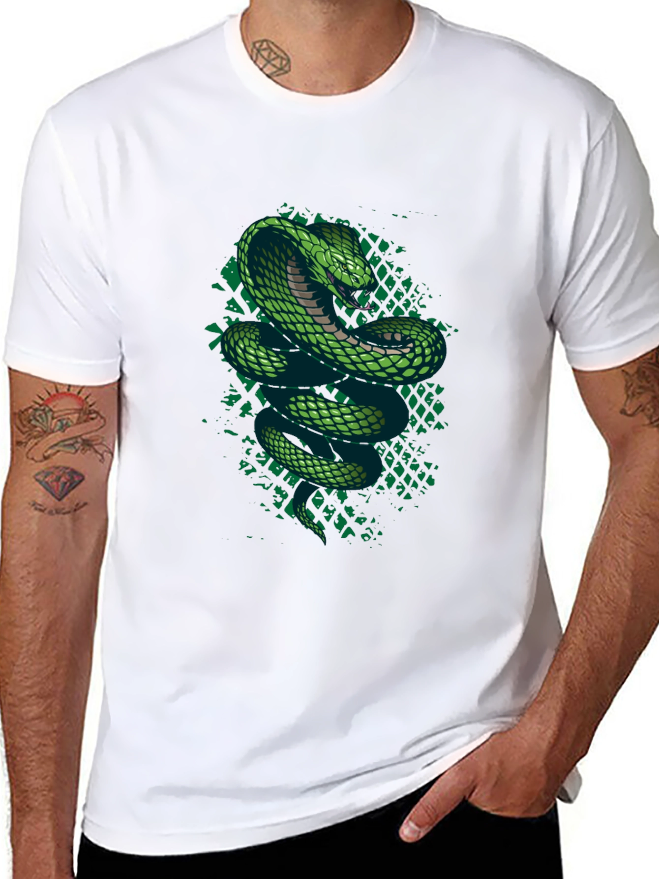 Green Cobra Graphic T-Shirt - Mens Black Tee