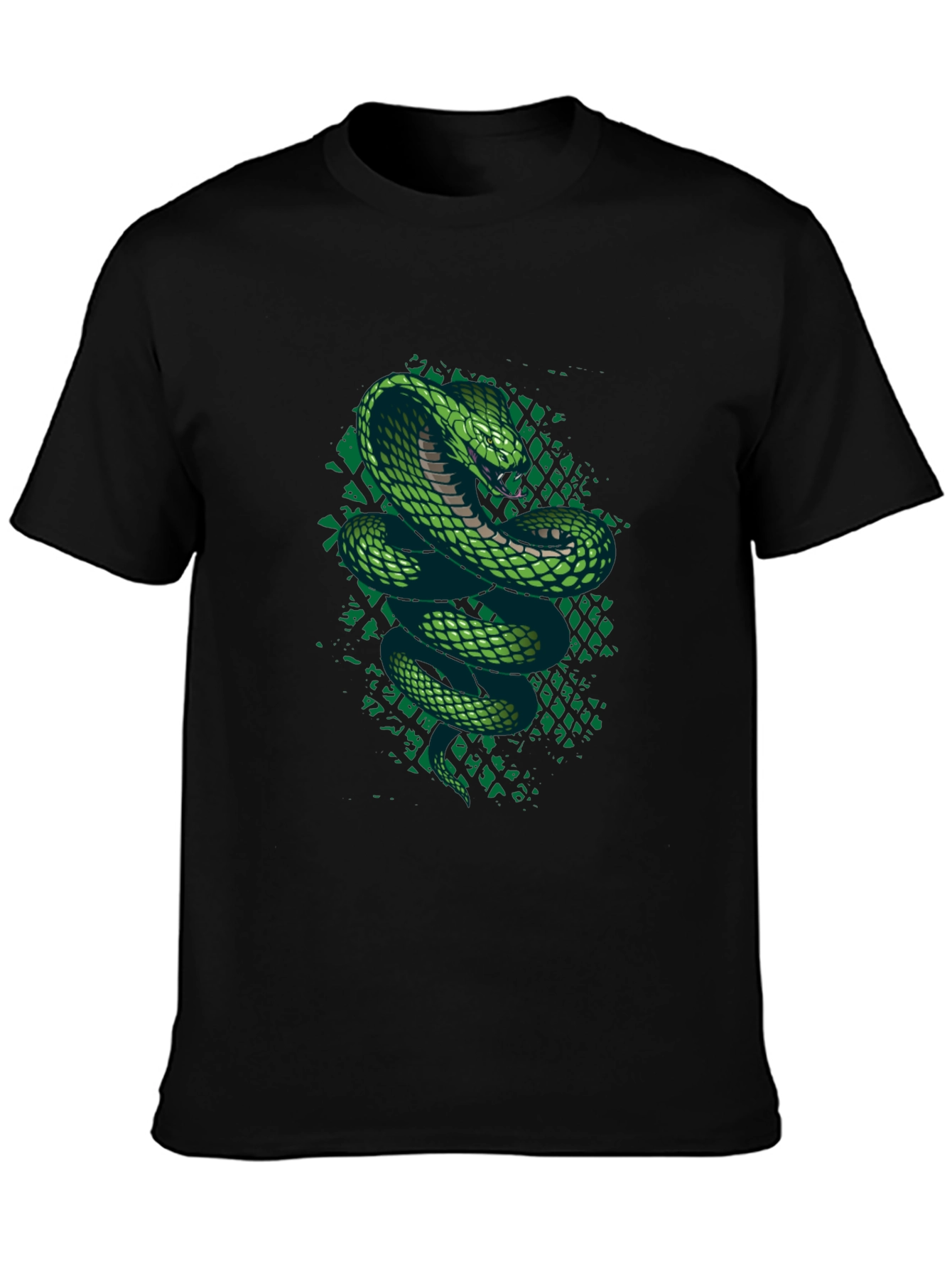 Green Cobra Graphic T-Shirt - Mens Black Tee