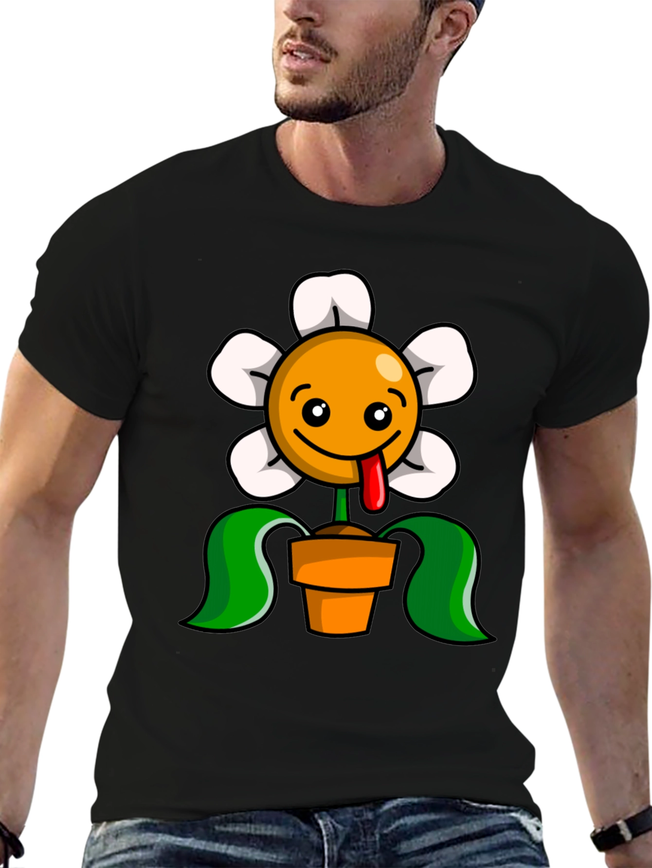 Funny Flower Pot Graphic T-Shirt