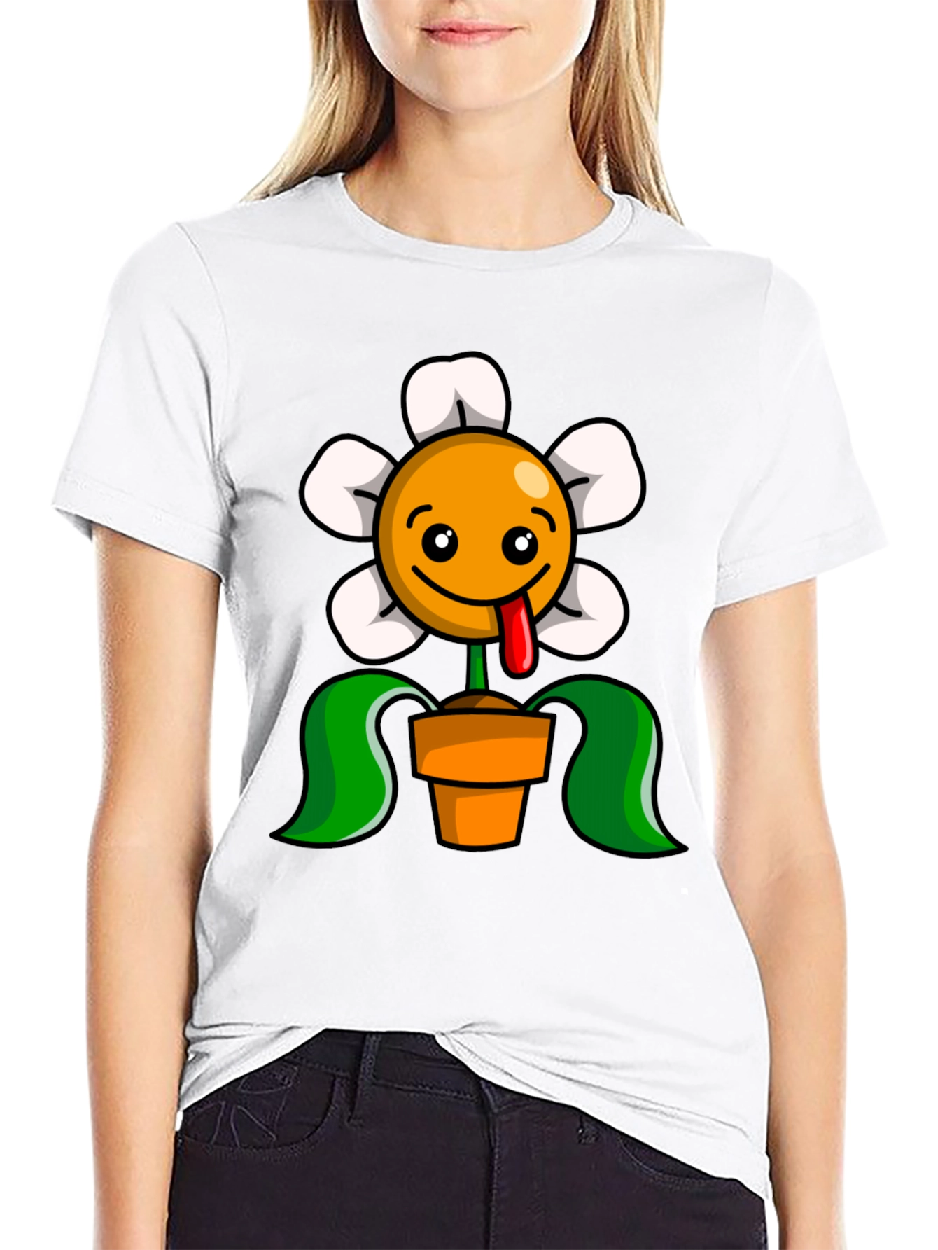 Funny Flower Pot Graphic T-Shirt