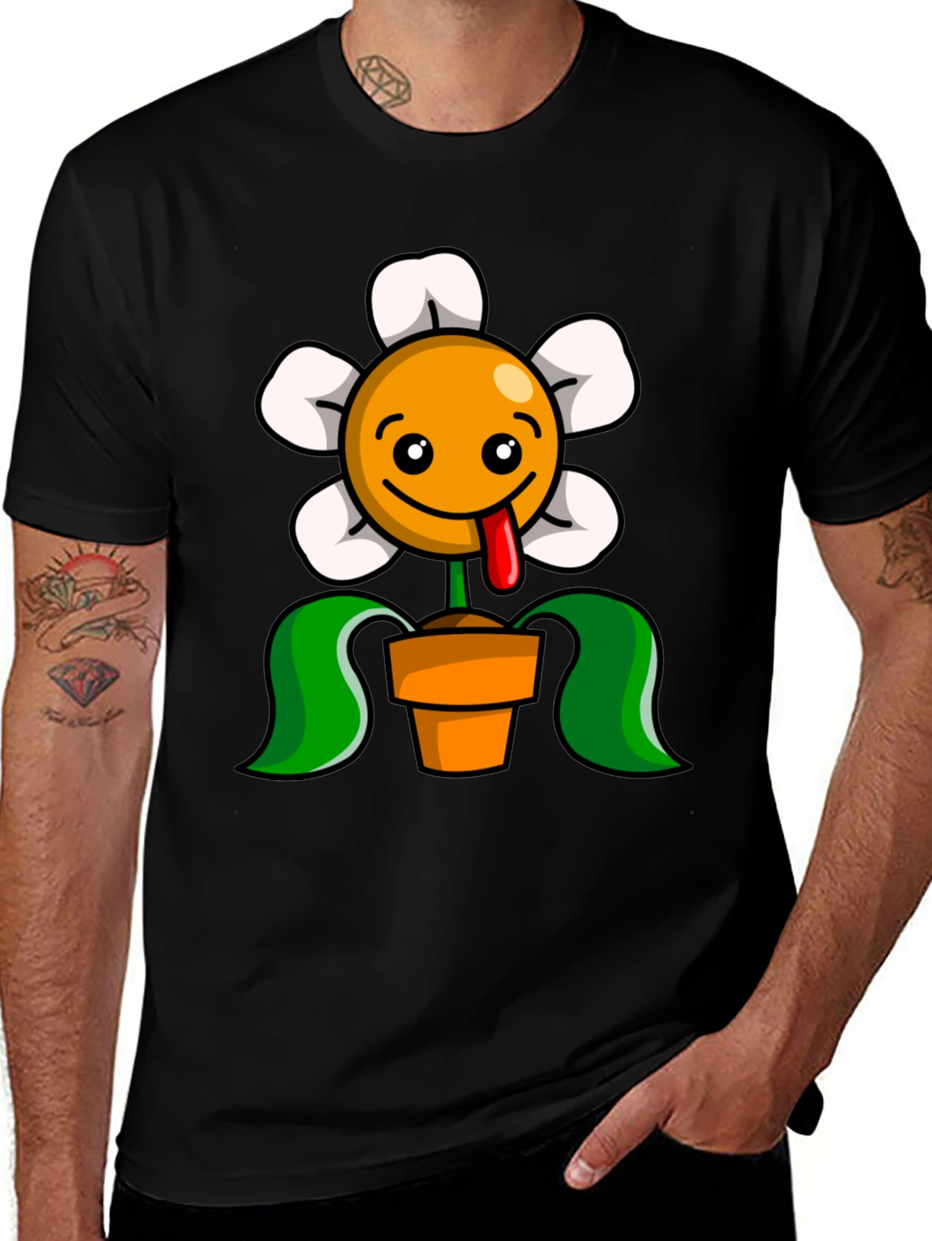 Funny Flower Pot Graphic T-Shirt