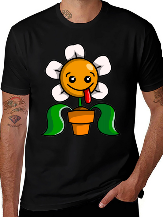 Funny Flower Pot Graphic T-Shirt