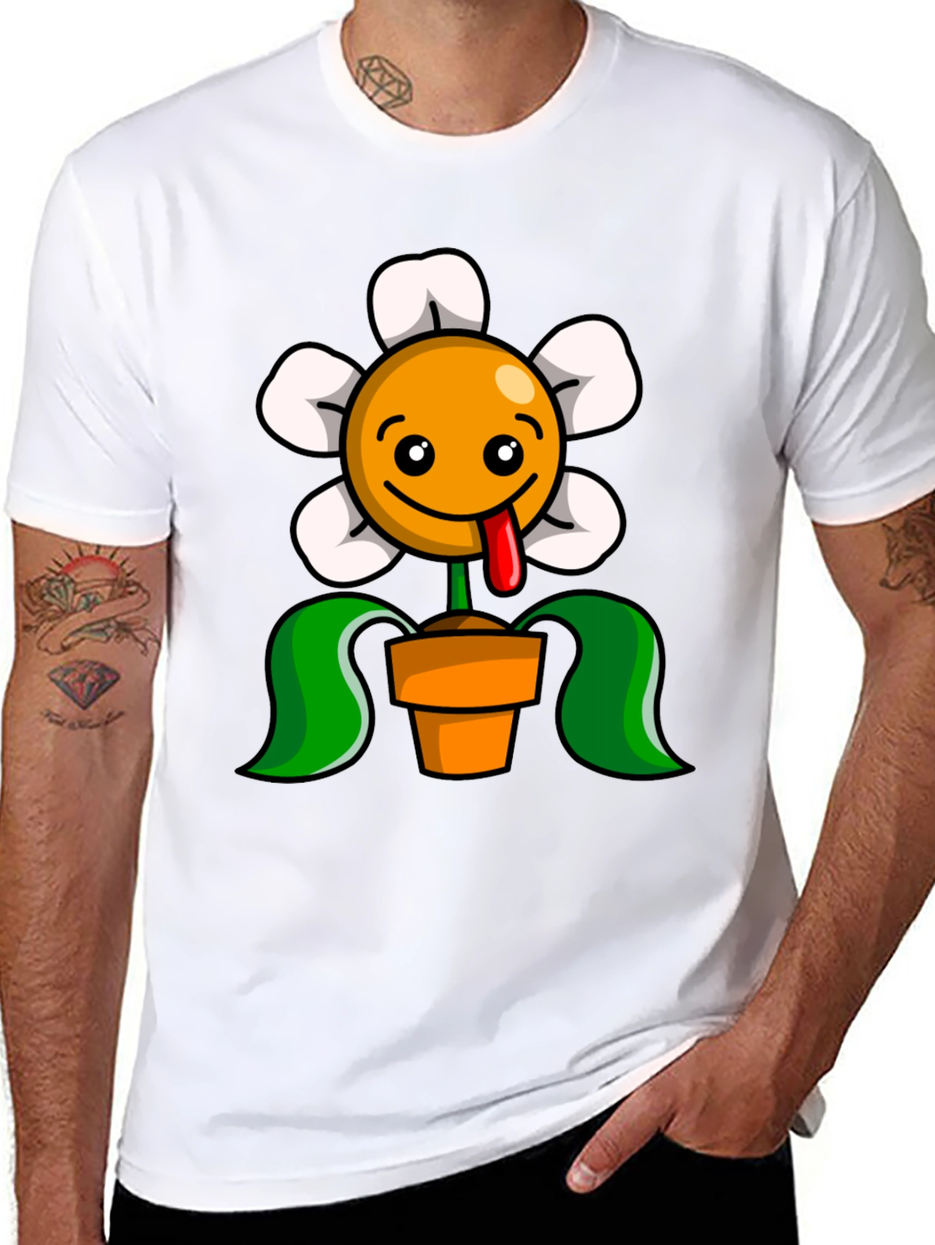 Funny Flower Pot Graphic T-Shirt