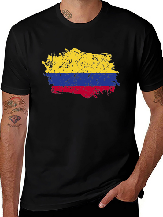 Colombia Flag T-Shirt - Distressed Look
