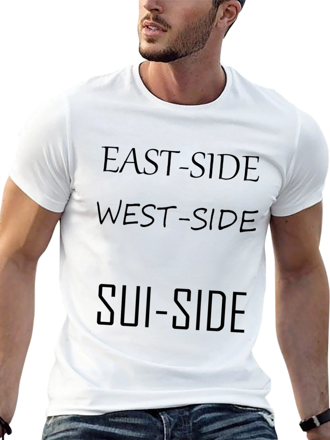 East-Side West-Side Sui-Side Black T-Shirt