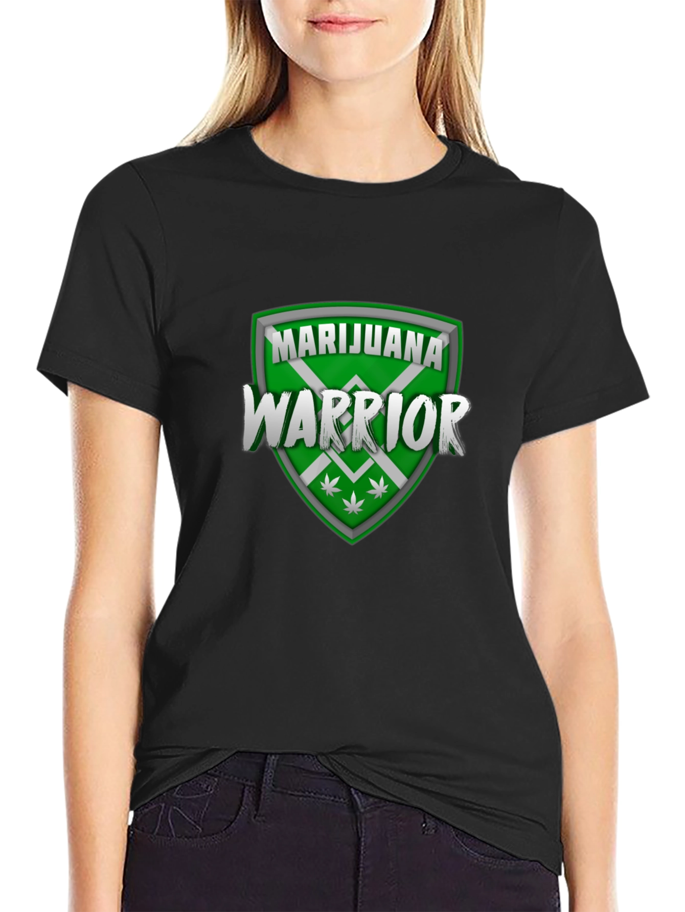 Marijuana Warrior Graphic T-Shirt - Black