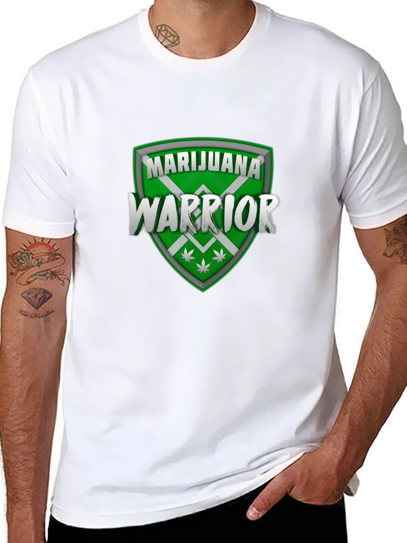 Marijuana Warrior Graphic T-Shirt - Black
