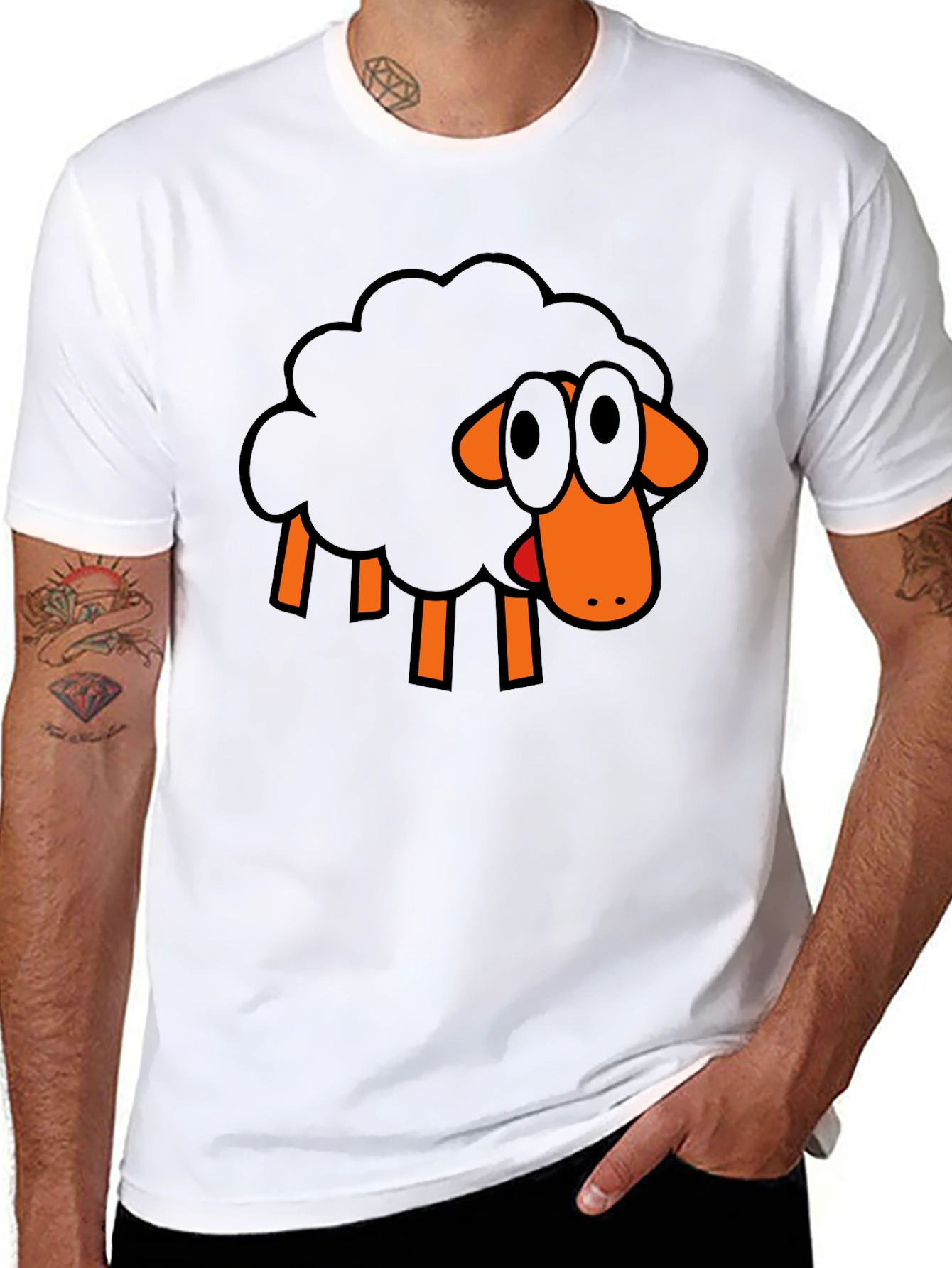 Black Sheep Graphic Tee - Unique Cartoon Design