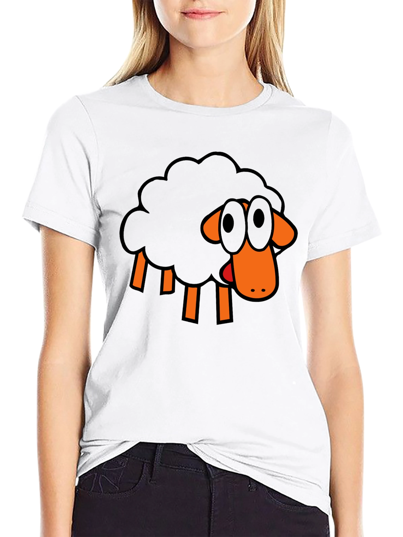Black Sheep Graphic Tee - Unique Cartoon Design