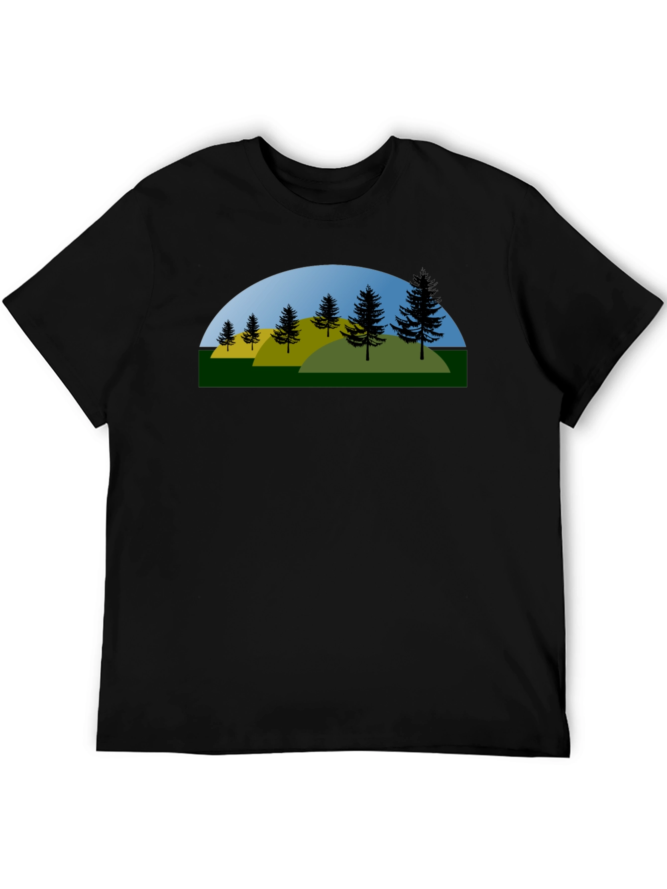 Nature Landscape Black T-Shirt