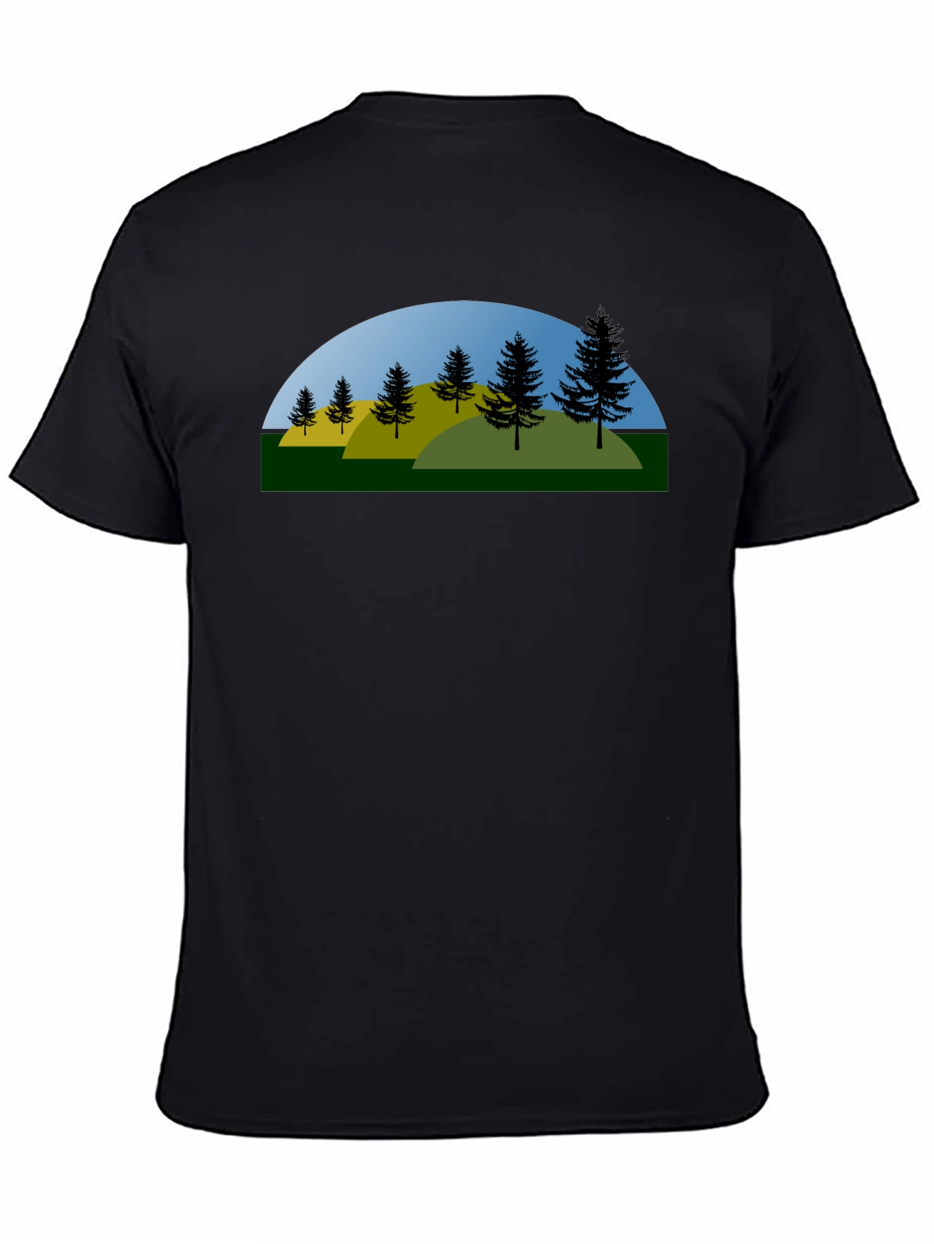 Nature Landscape Black T-Shirt