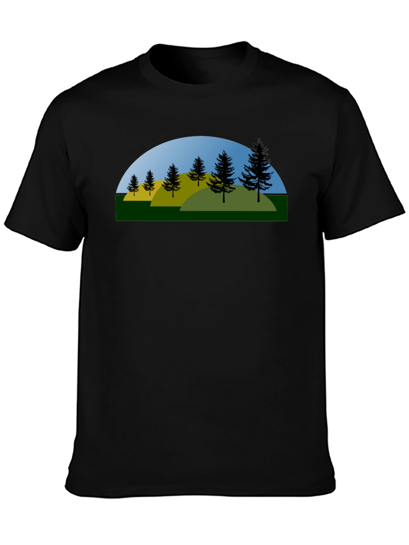 Nature Landscape Black T-Shirt