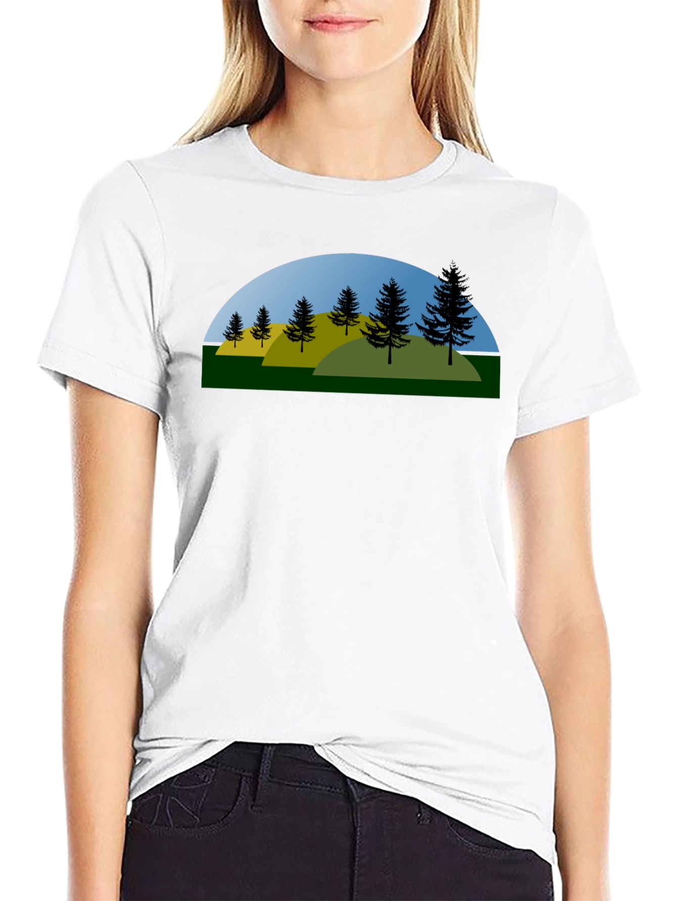 Nature Landscape Black T-Shirt