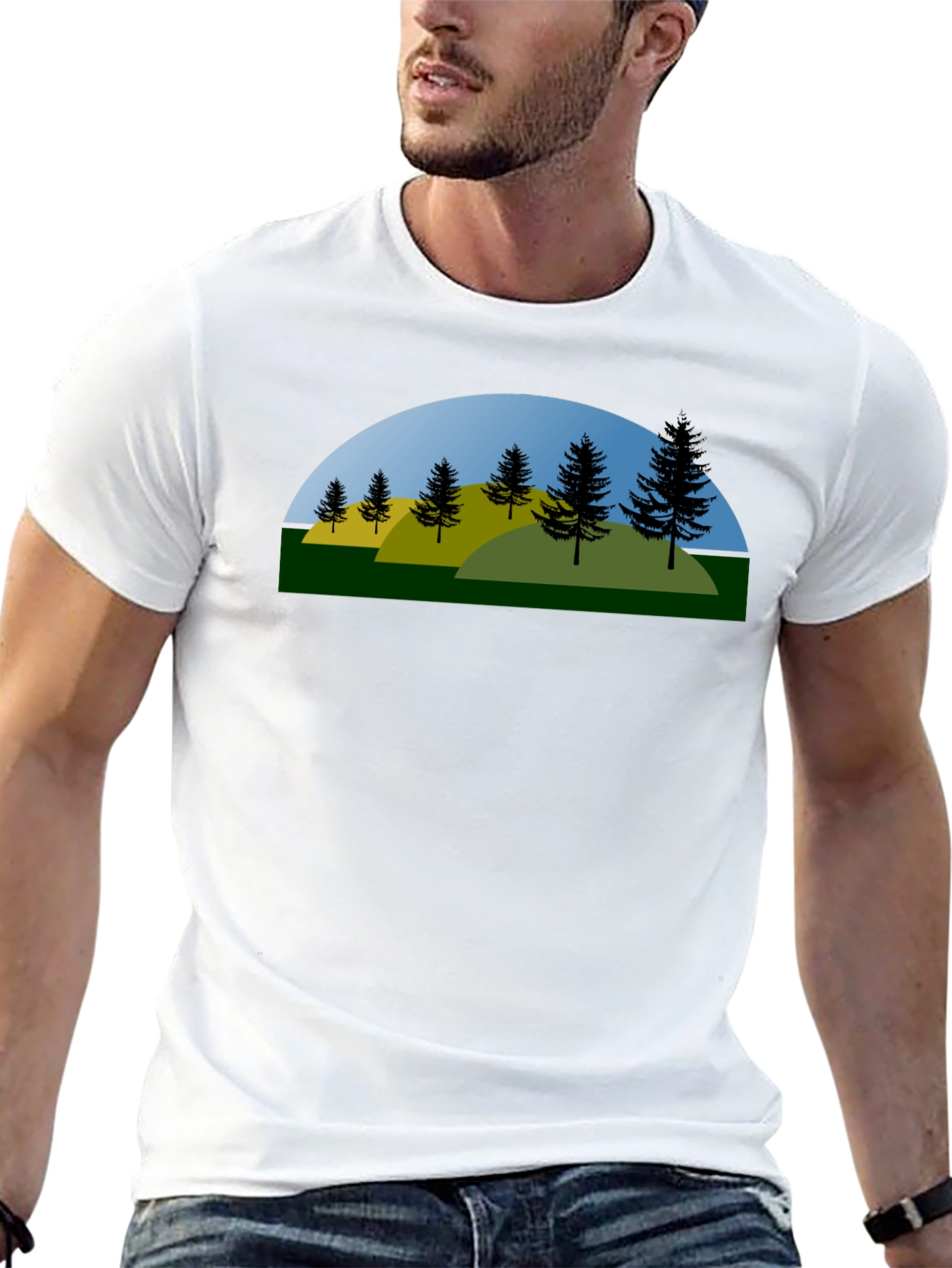 Nature Landscape Black T-Shirt