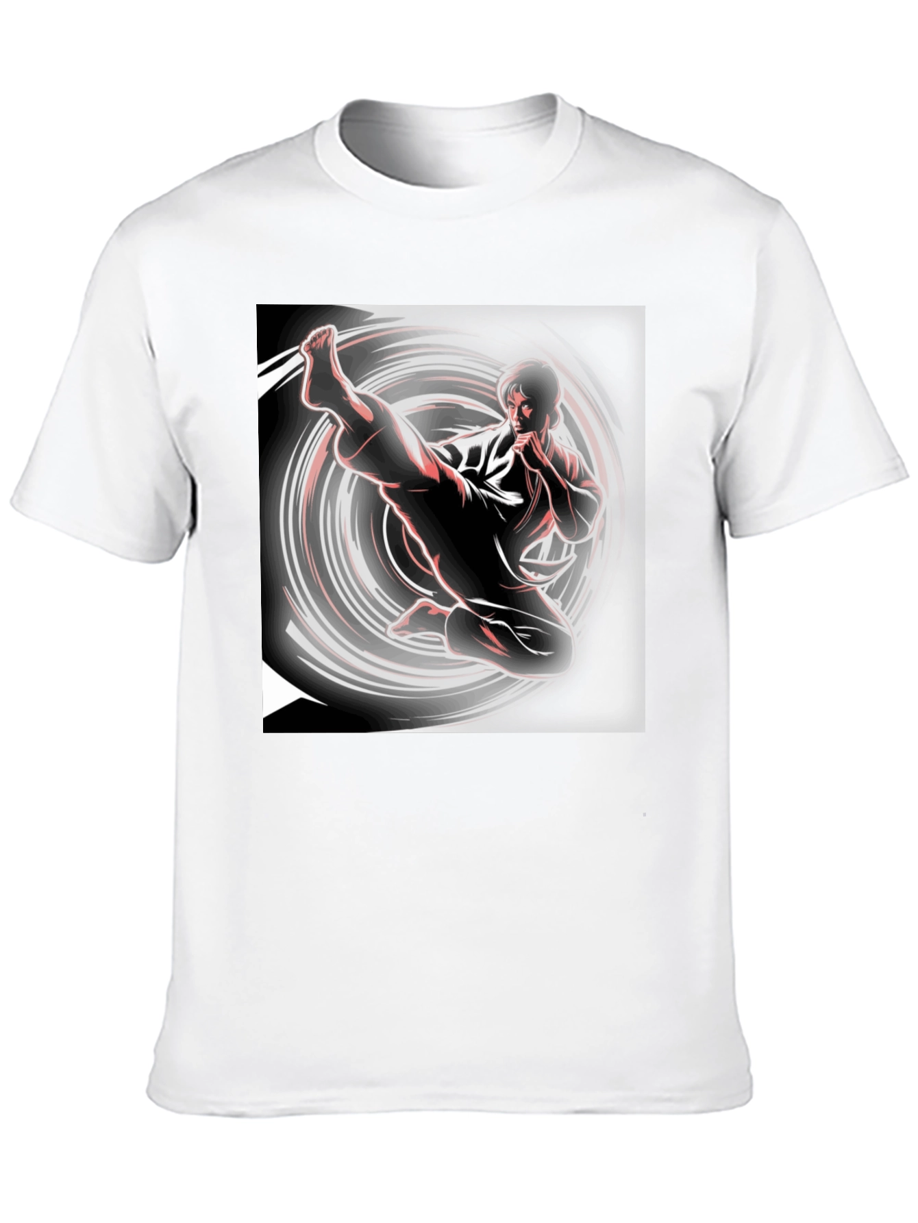 Karate Kick Graphic Black T-Shirt