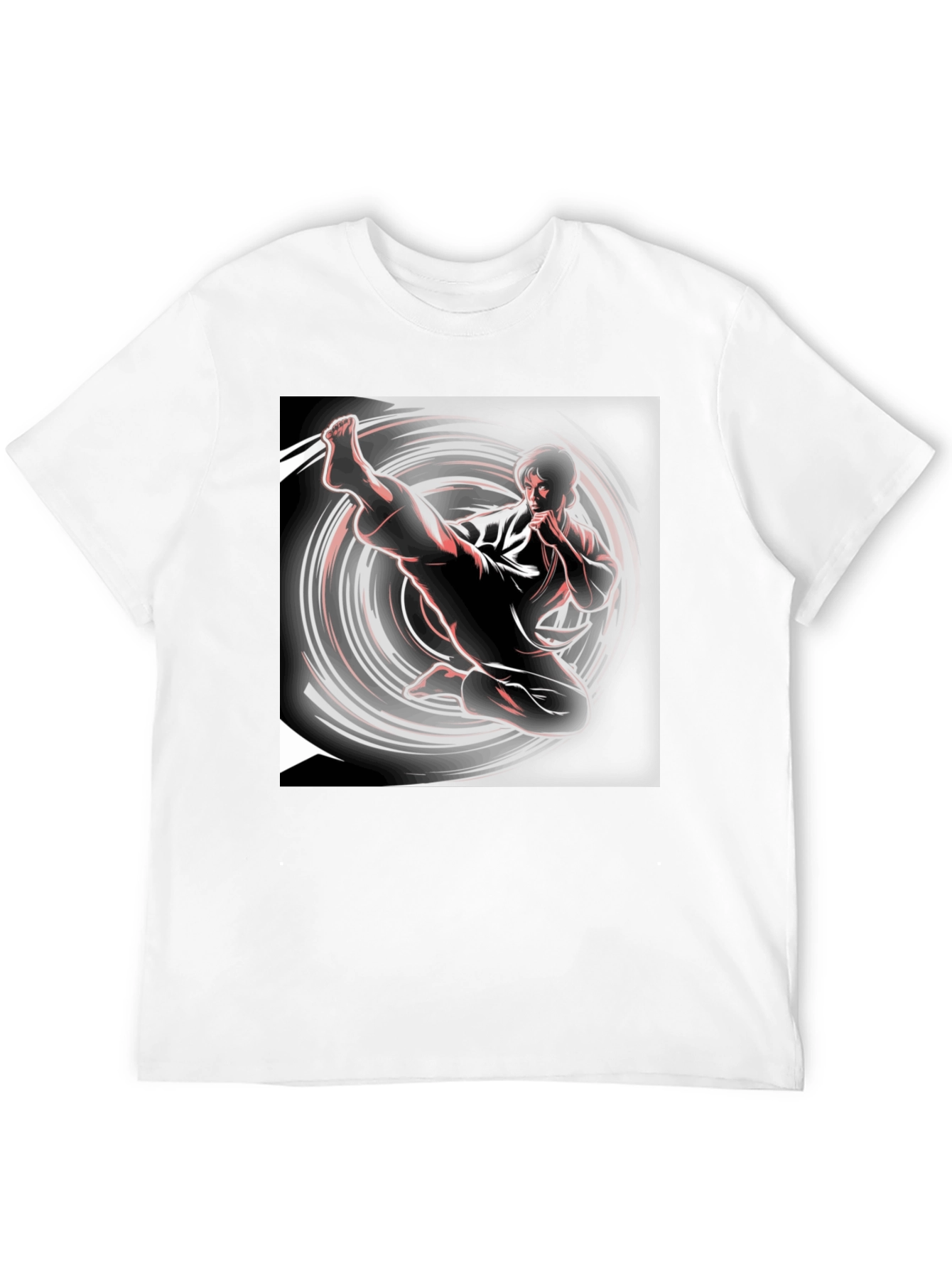 Karate Kick Graphic Black T-Shirt