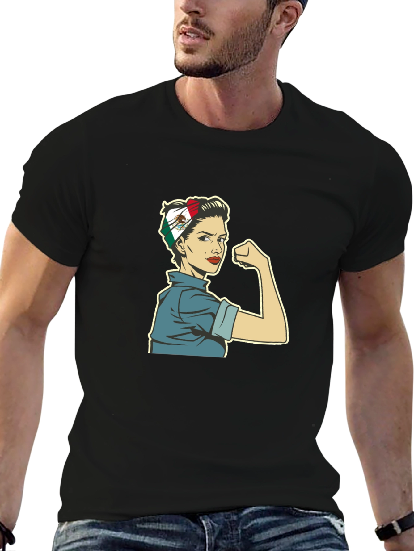 Rosie the Riveter Mexico Flag Women Empowerment T-Shirt