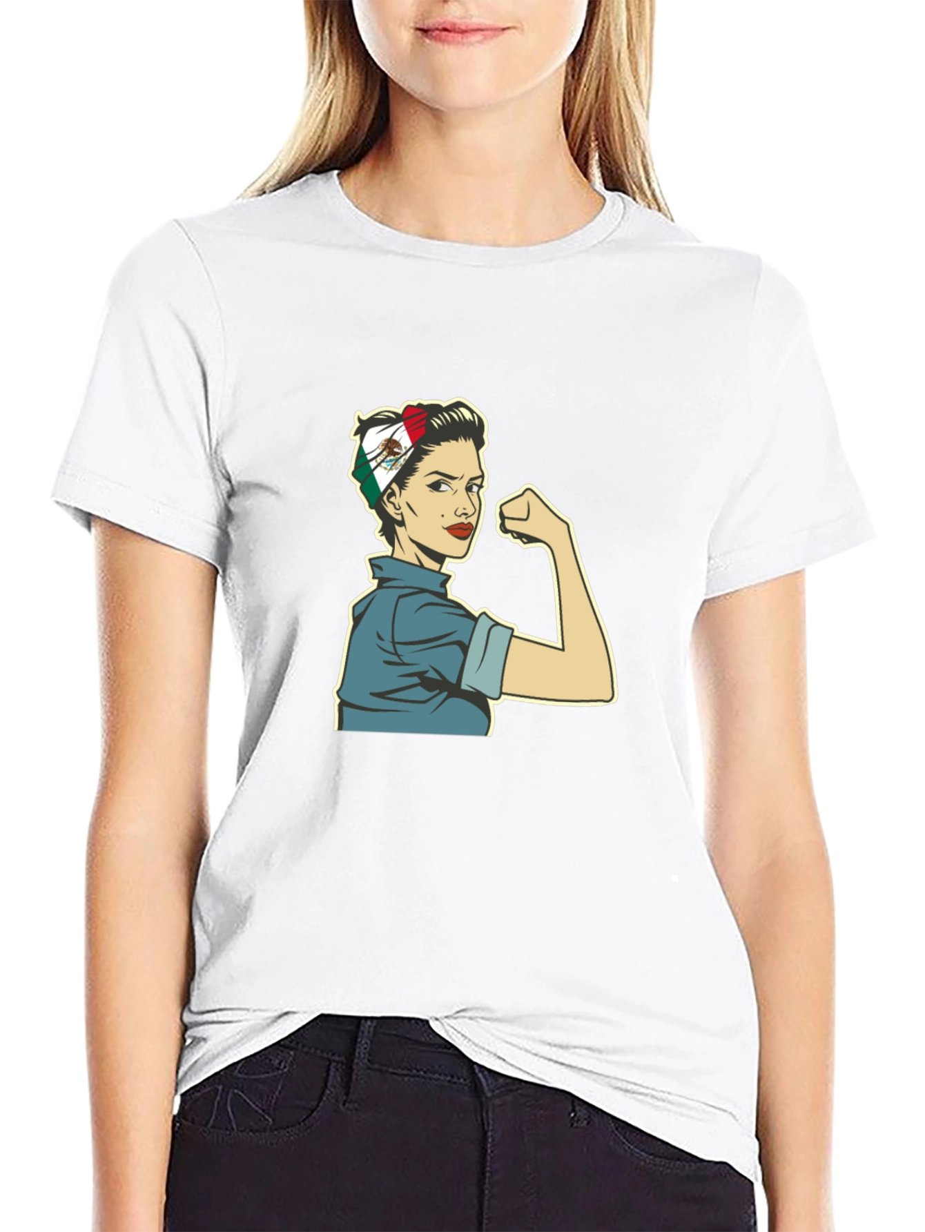 Rosie the Riveter Mexico Flag Women Empowerment T-Shirt