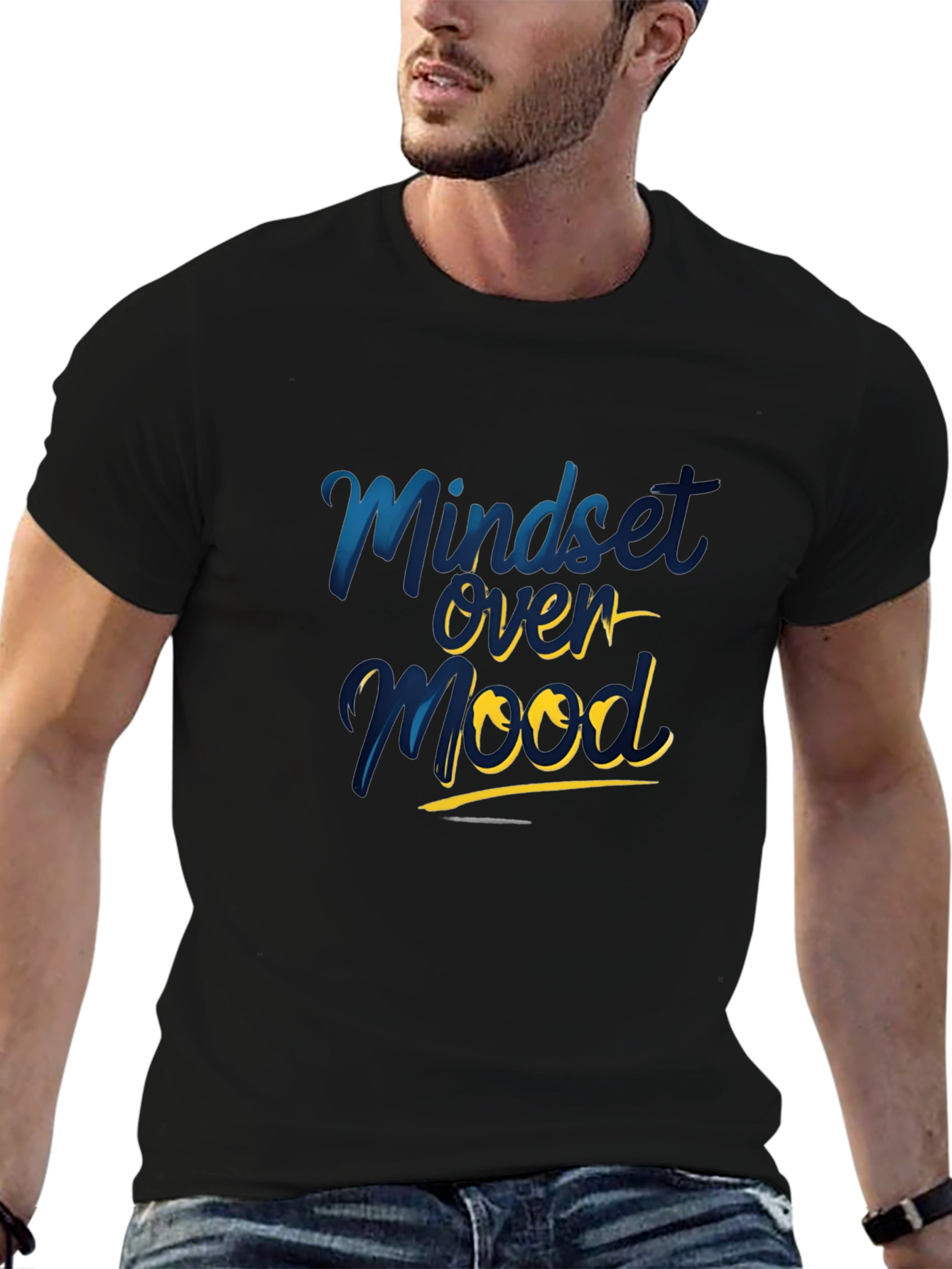 Mindset Over Mood Black Graphic Tee