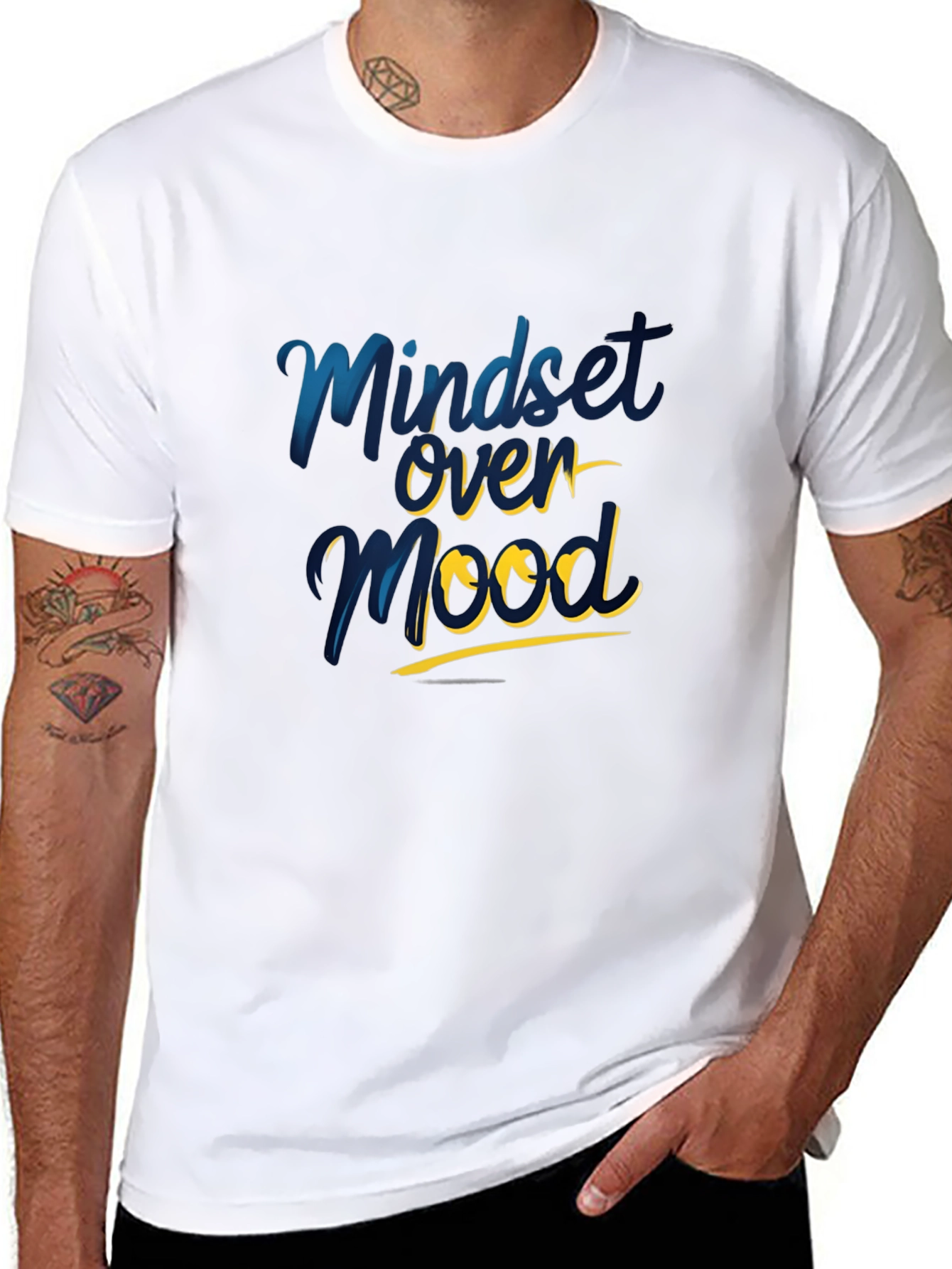 Mindset Over Mood Black Graphic Tee