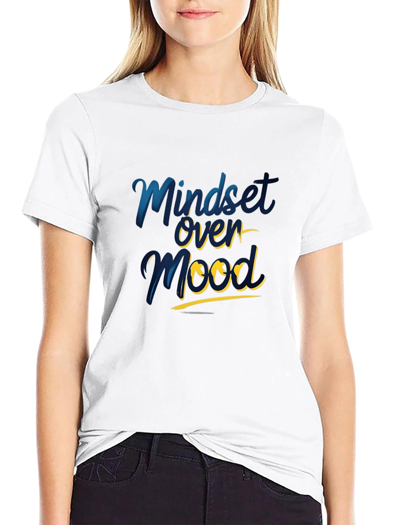 Mindset Over Mood Black Graphic Tee